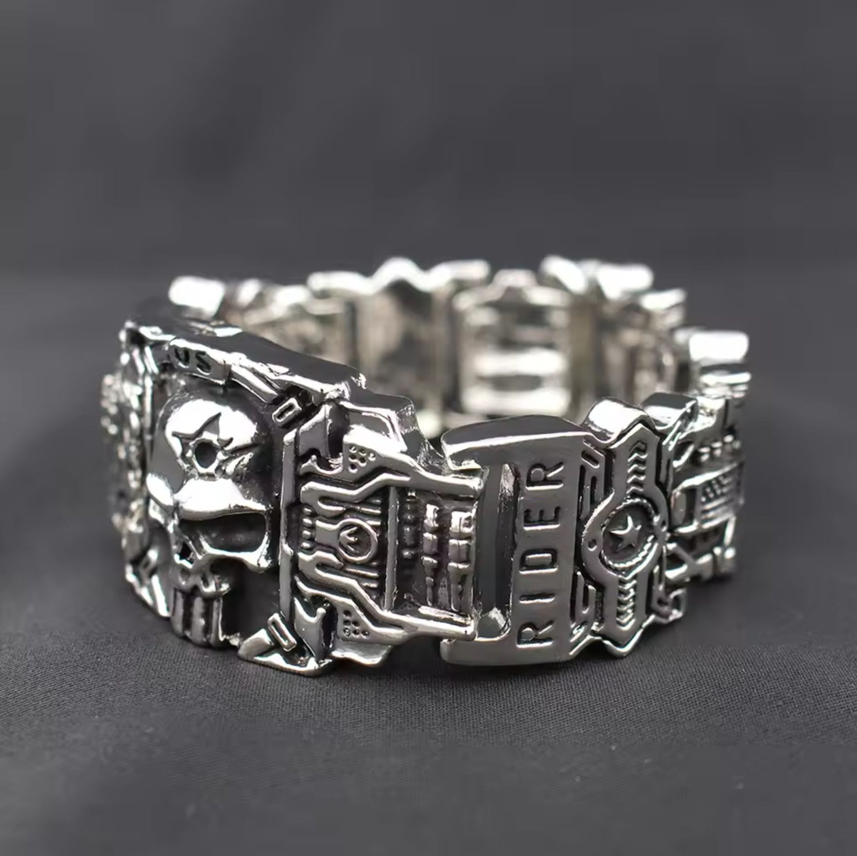 Vintage 20cm Vintage Charm Skull Bracelet Size ONE SIZE - 3 Thumbnail
