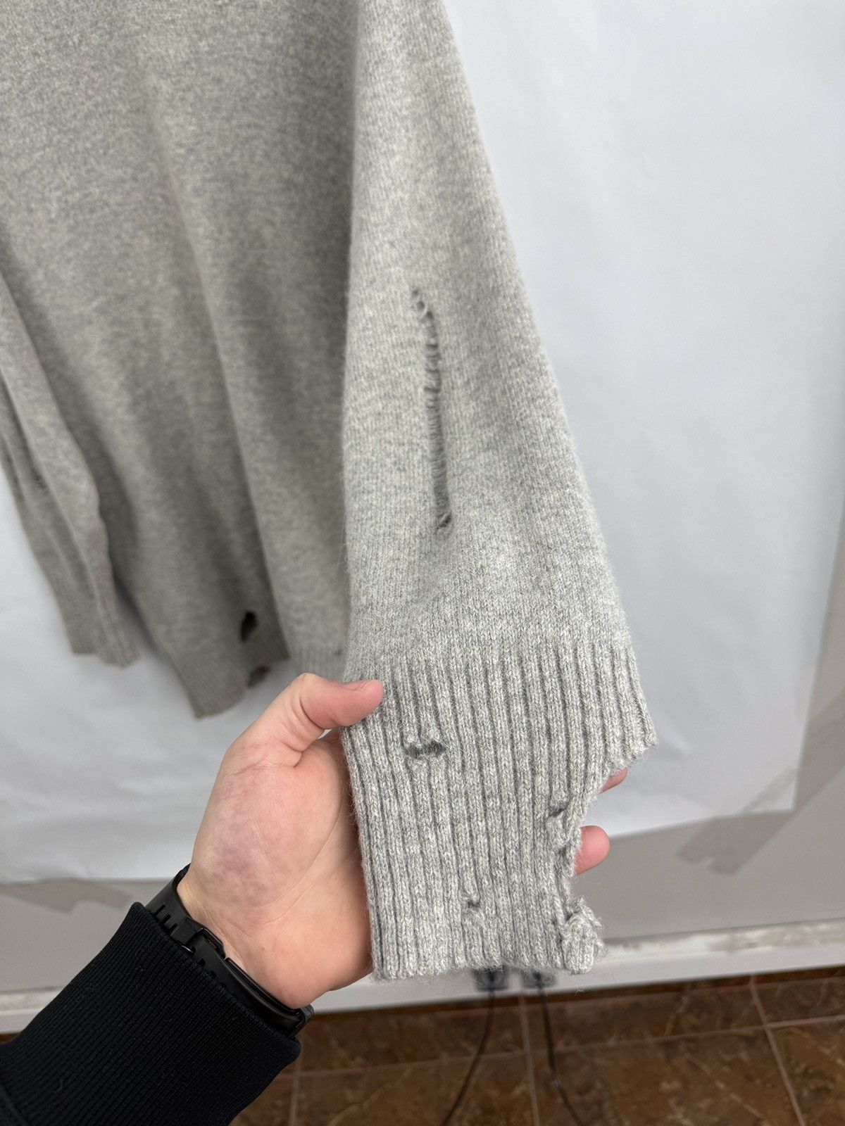 Diesel 🇮🇹 Diesel Distressed Alpaca Wool Knit Sweater Made in Italy Size L / US 10 / IT 46 - 13 Thumbnail