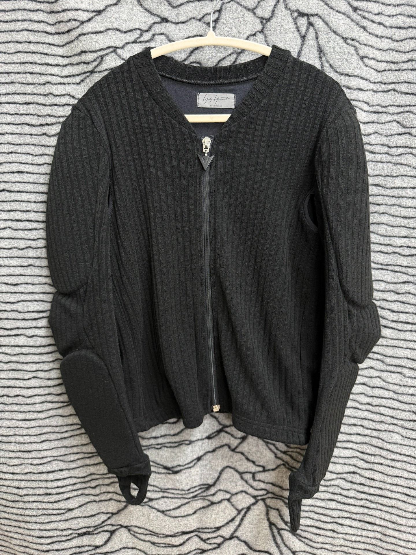 Yohji Yamamoto Yohji Yamamoto Pour Homme Biker Armor Knit Jacket Size US M / EU 48-50 / 2 - 1 Thumbnail