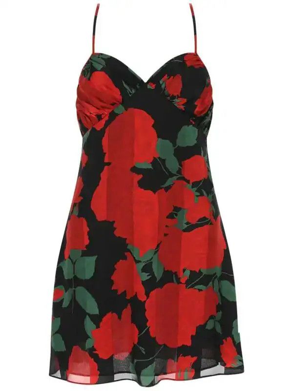 o1y0126 Silk Mini Dress in Multicolor