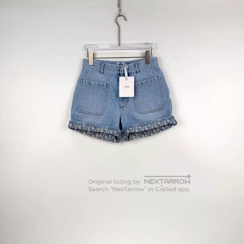 Dior Dior Blue water-washed full-print denim shorts Size 42" / US 20 - 3 Thumbnail