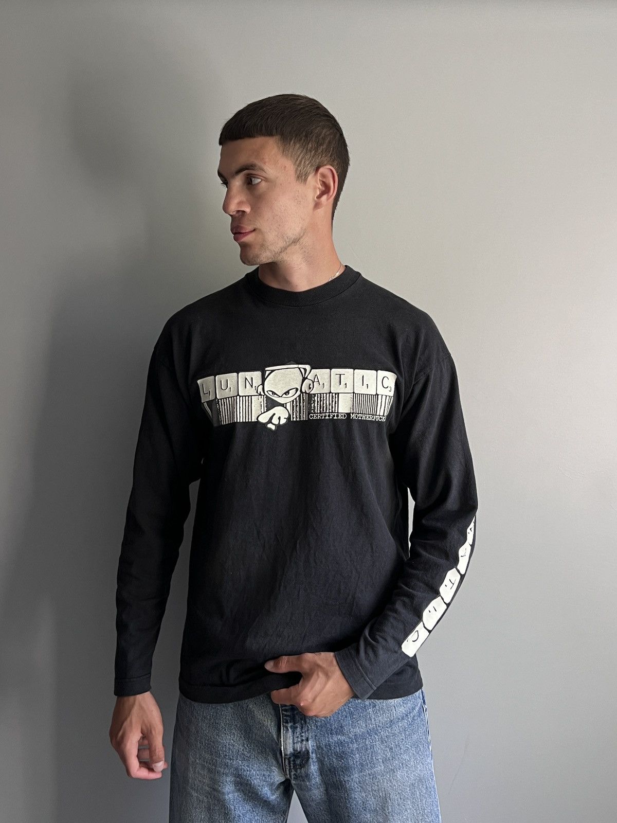 Vintage Lunatic Glow In The Dark VTG Million Dollar Skate Longsleeve Size US M / EU 48-50 / 2 - 6 Thumbnail