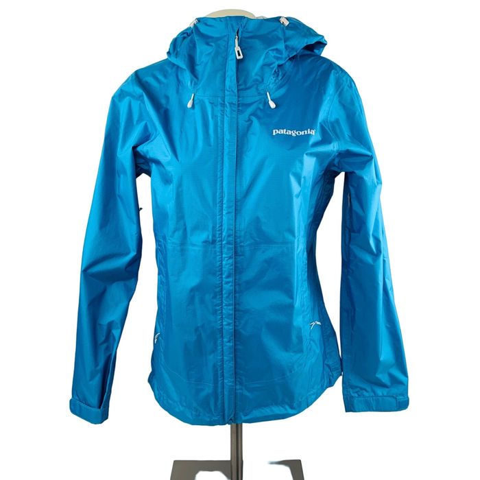 Patagonia Patagonia H2NO Women's Hooded Blue Rain Jacket 100 Nylon