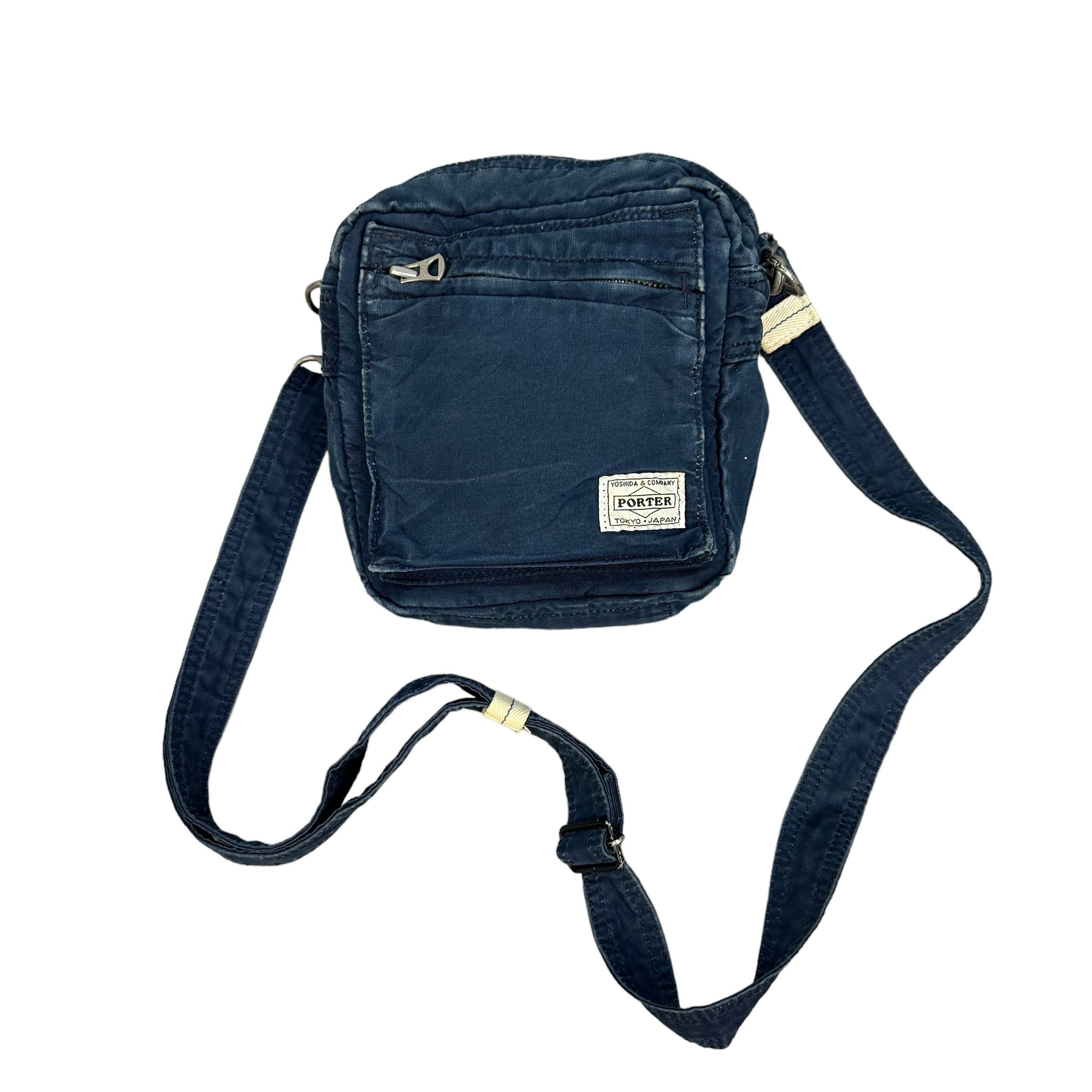 Porter Japan Denim Mini Sling Bag A-0512 in Blue, Men's