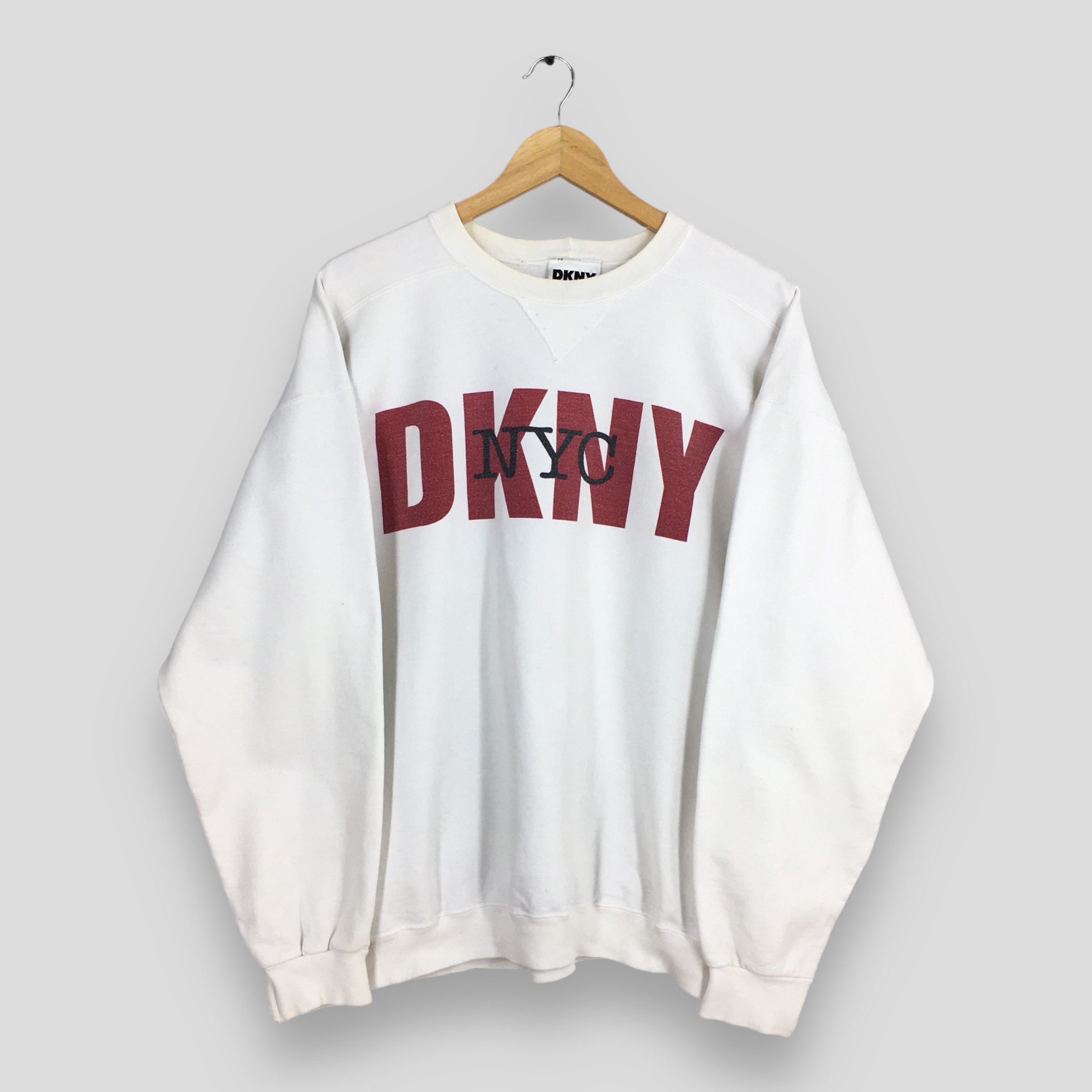 DKNY Vintage Dkny Jeans White Sweatshirt XXLarge Size US XXL / EU 58 / 5 - 1 Thumbnail