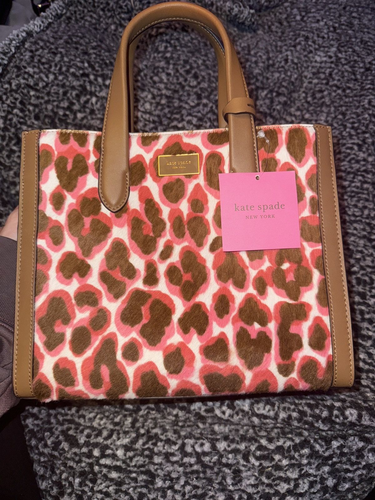 Kate Spade Margaux Medium Leopard Print hotsell Leather Satchel Bag - Pink Leopard Print