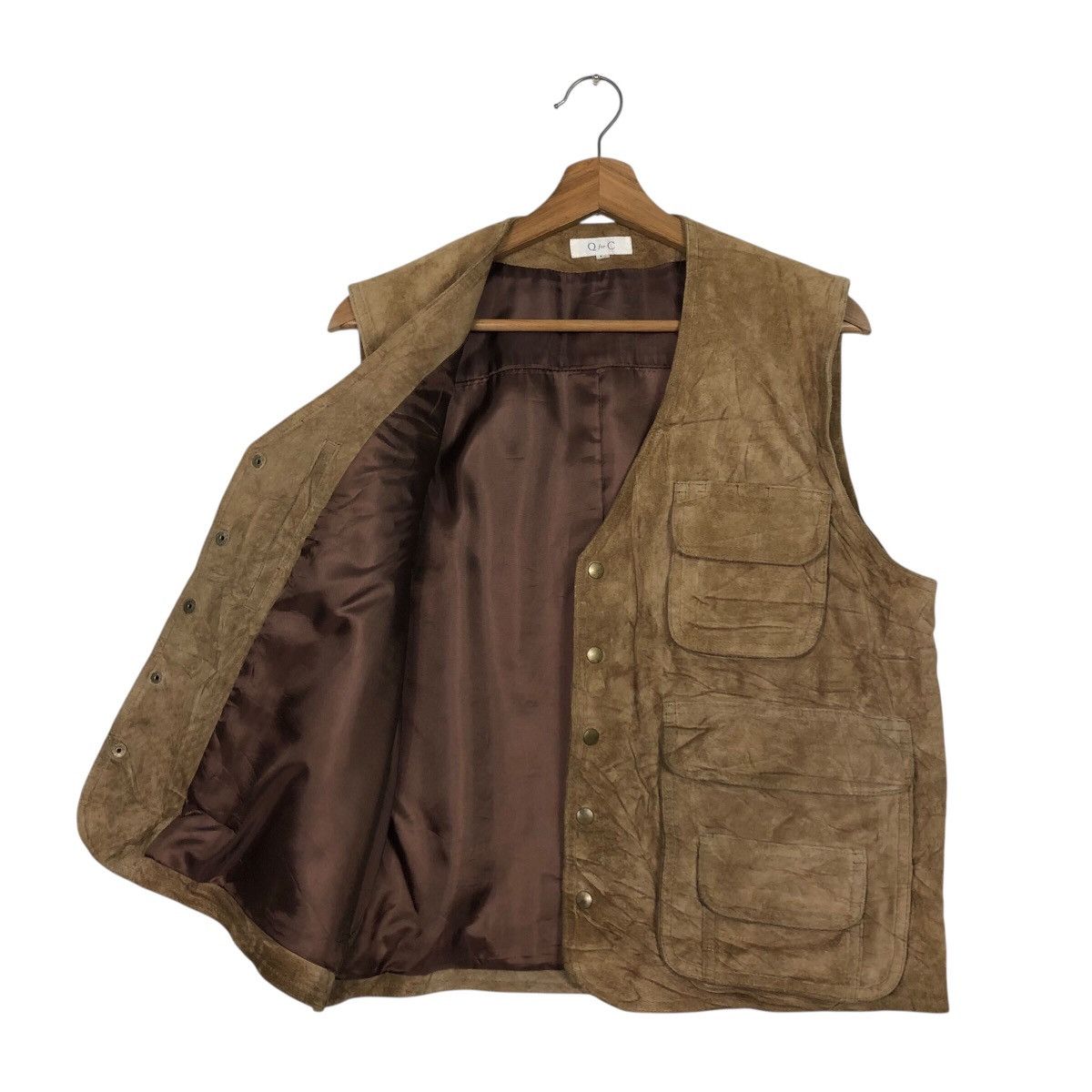 Japanese Brand 📌Q for C Vintage Vest Leather Jacket Worker Issey Miyake Size US M / EU 48-50 / 2 - 12 Thumbnail