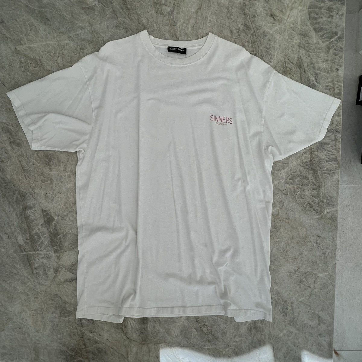 Balenciaga sinners t shirt white on sale