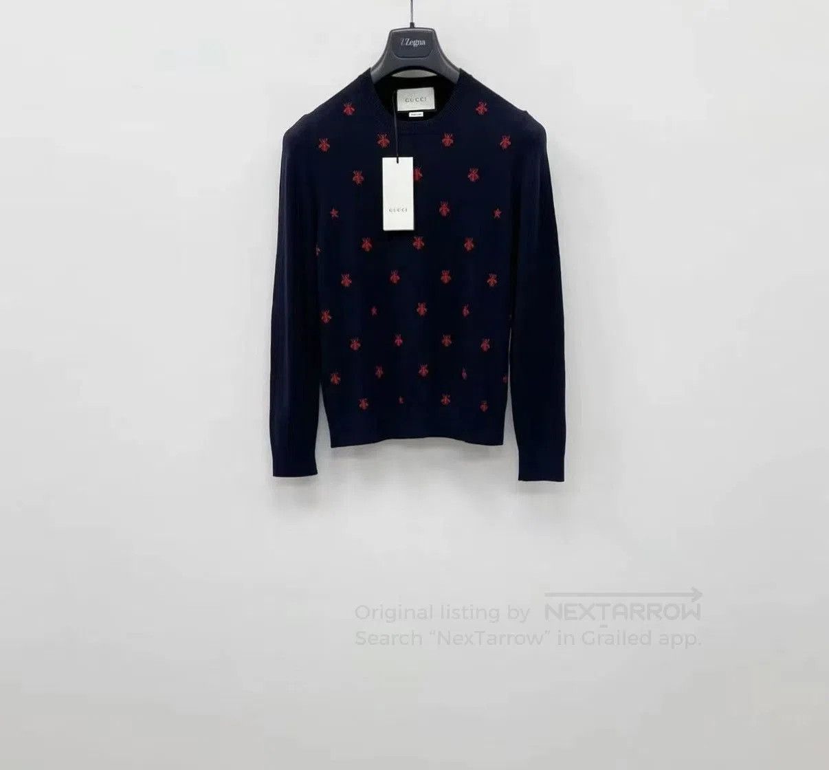 激レア‼️ GUCCIⅹEXO KAI 21AW ベア ニットセーター Gucci Gucci X Kai Blue Teddy bear Knit Sweater RARE | Grailed