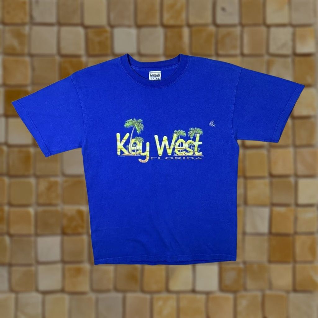 Gildan VINTAGE Florida USA Key West Graphic Print T-Shirt Medium Blue M Men Shirt"} Size US M / EU 48-50 / 2 - 1 Thumbnail