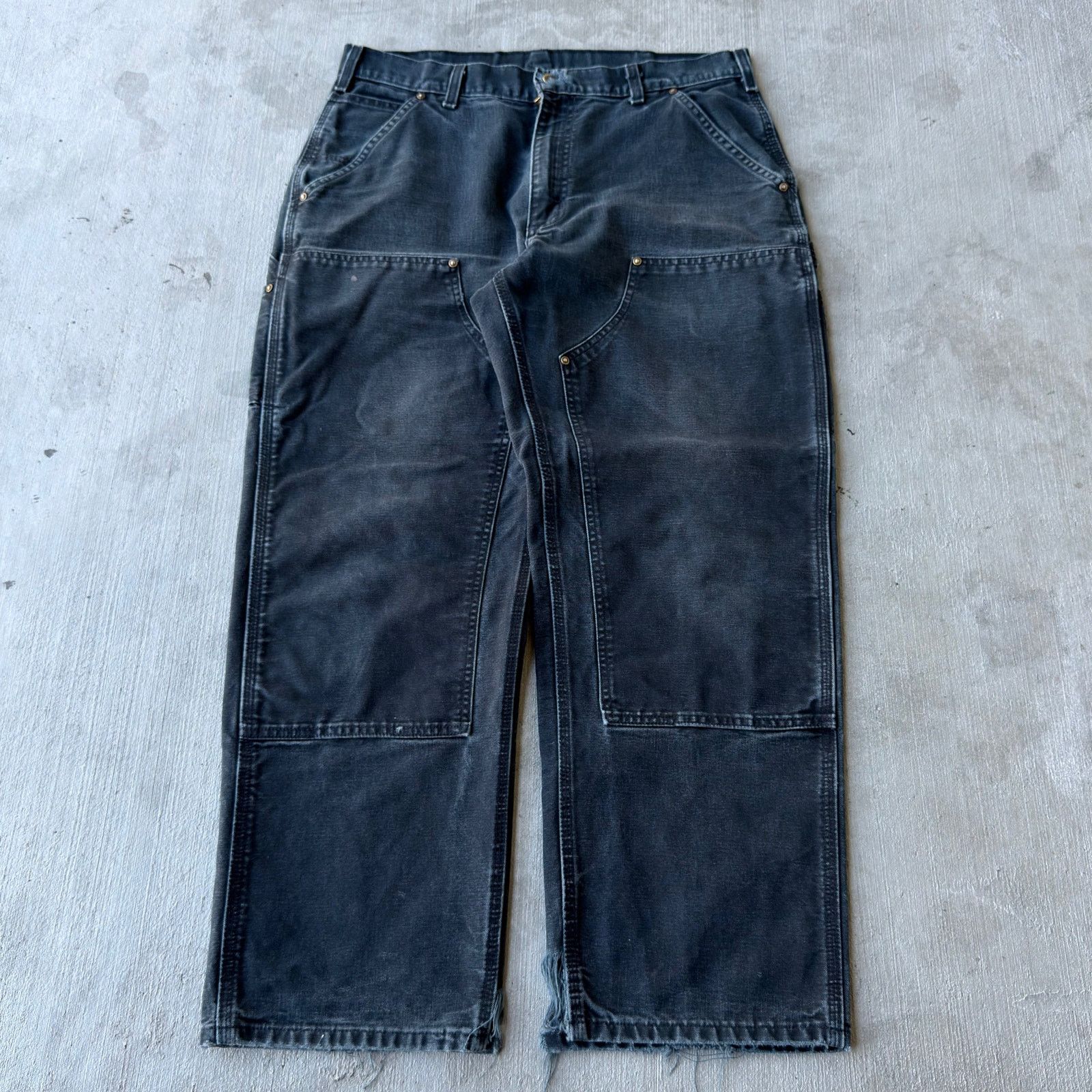 Carhartt × Vintage Vintage Y2K Carhartt black double knee work carpenter pants Size US 35 - 1 Thumbnail