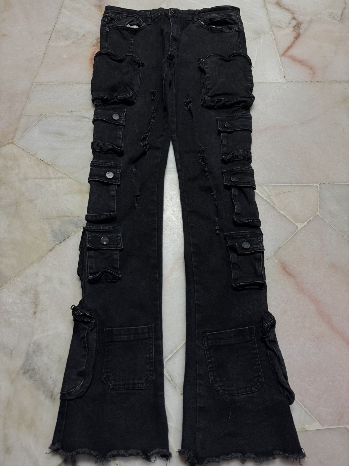 Japanese Brand LE GRANDE BLEU IFSIXWASNINE STYLE BY ROCKSTAR FLARE DENIM Size US 30 / EU 46 - 19 Thumbnail