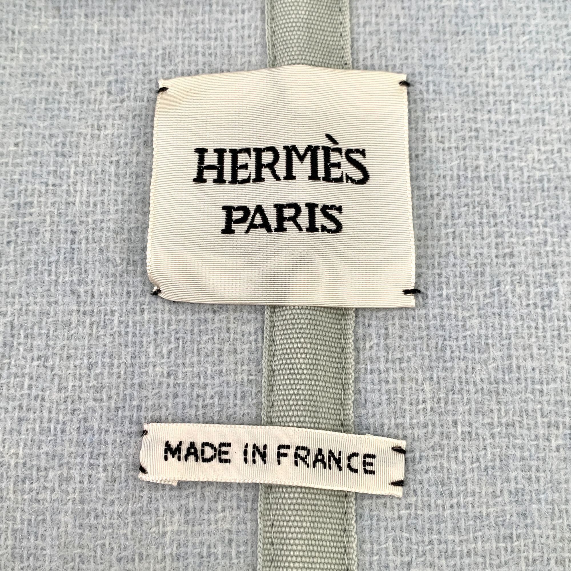Hermes Hermès Paris Womens Wool & Cashmere Blend Light Blue Long Co Size XS / US 0-2 / IT 36-38 - 5 Thumbnail