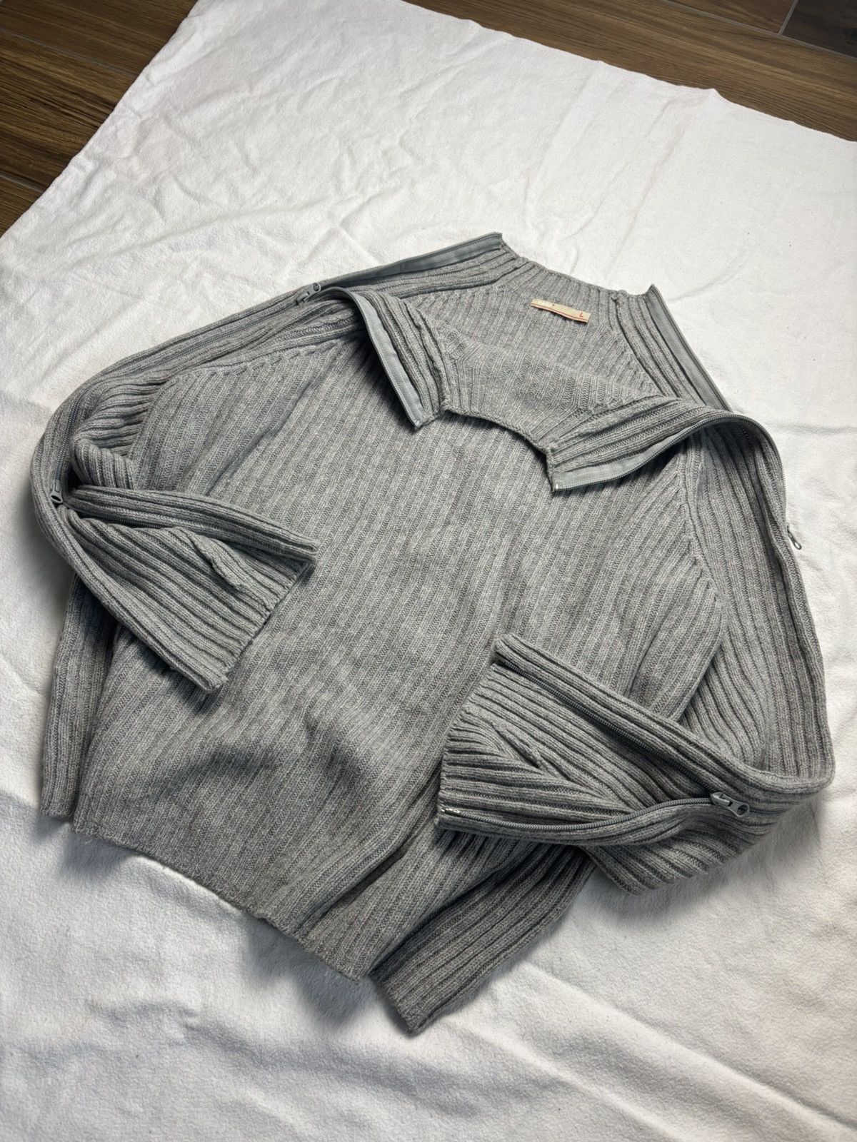 Japanese Brand × Vintage Avant garde full zip knitted sweater diesel lgb style Size US XL / EU 56 / 4 - 8 Thumbnail