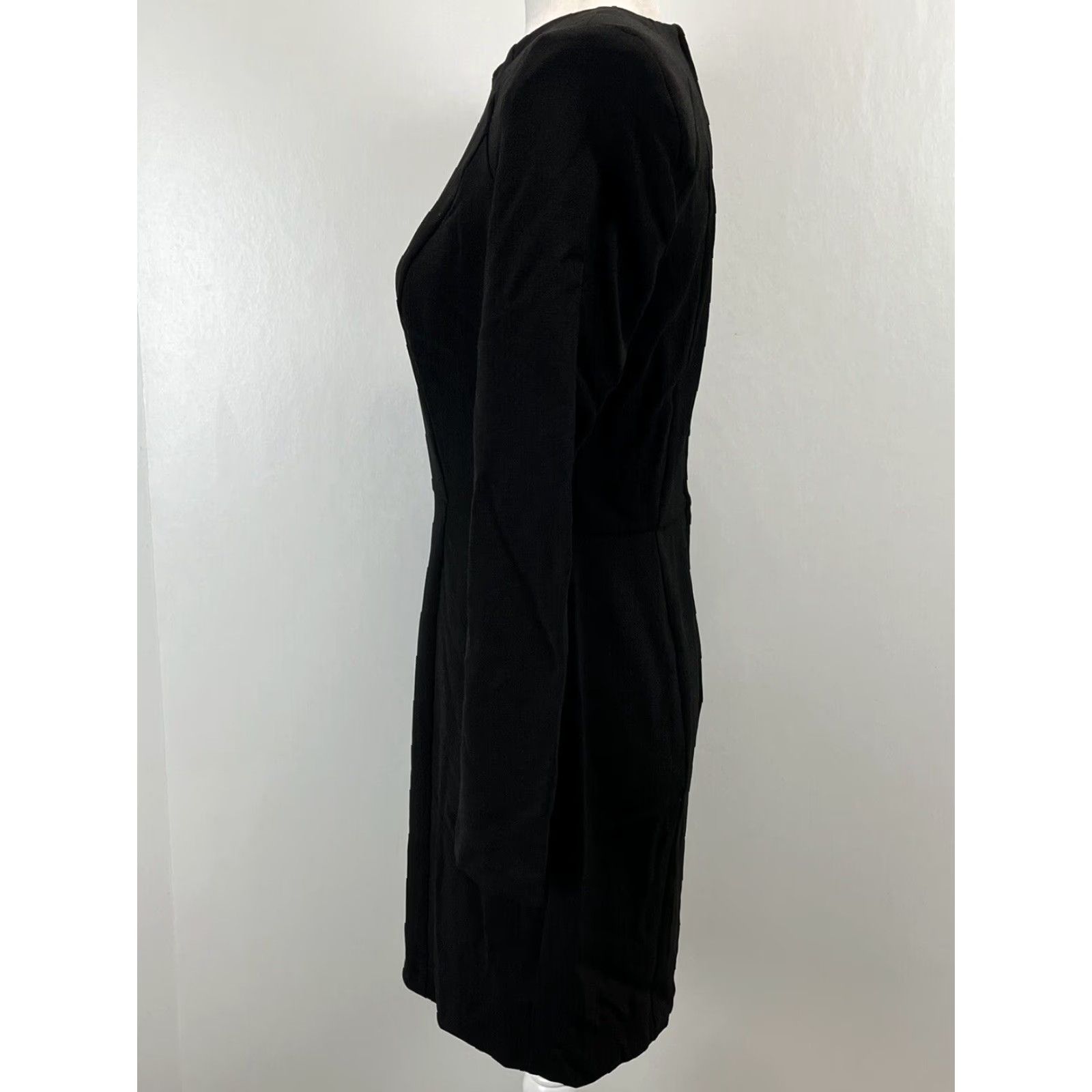 Asos ASOS Shoulder Pad Mini Dress with Seams, Size 6, Black, Long Sleeve, Womens Size M / US 6-8 / IT 42-44 - 2 Thumbnail