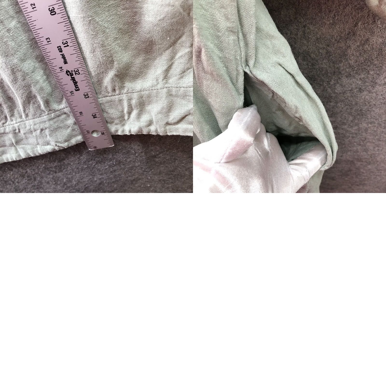 Cos COS Linen Shift Dress Womens M Sage Green Short Sleeve Collared Pockets V-Neck Pullover Casual Vintage: No Size 32" / US 10 / IT 46 - 8 Thumbnail