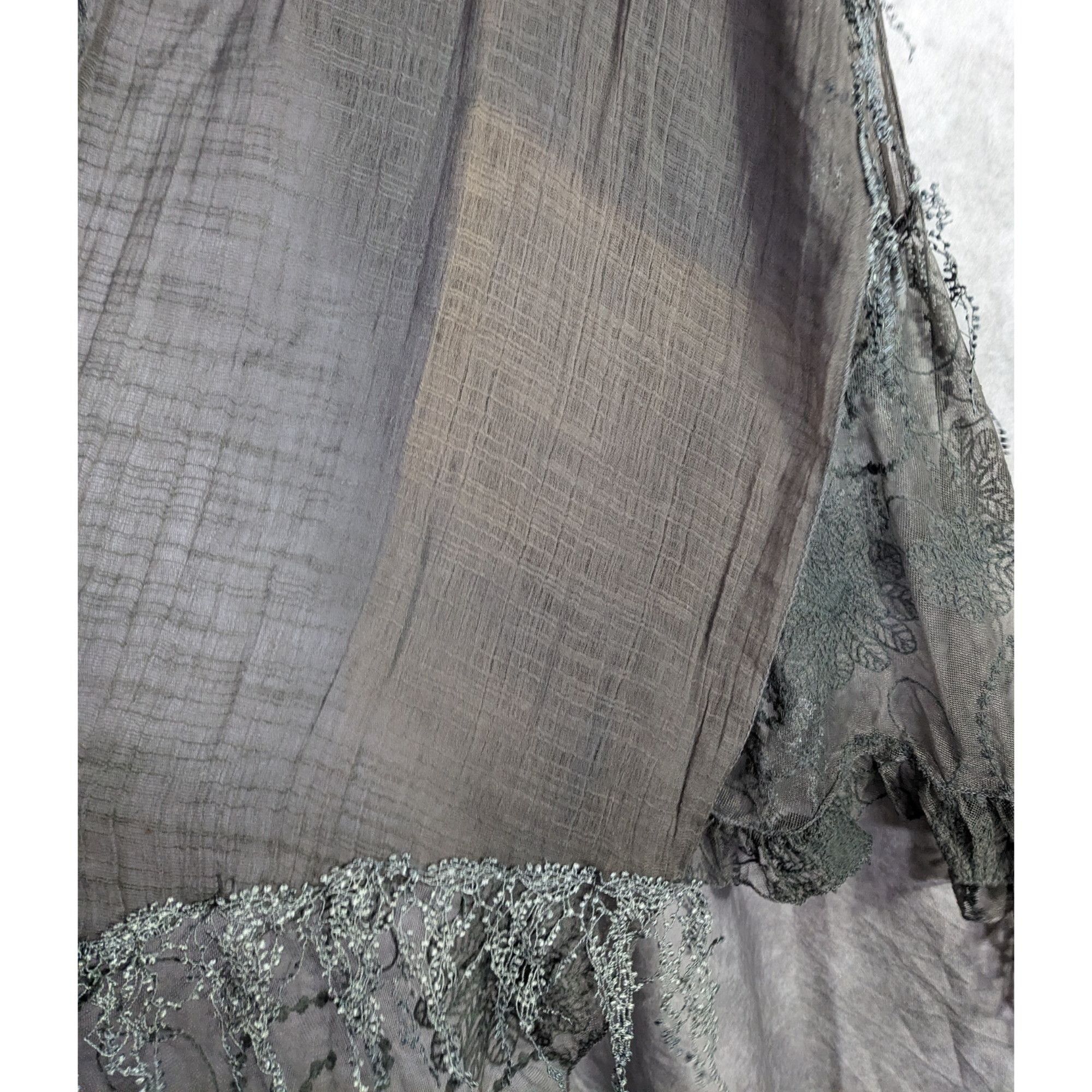 Other Victorian-Inspired Vintage Whimsygoth Gray Scarf With Lace D Size ONE SIZE - 11 Thumbnail