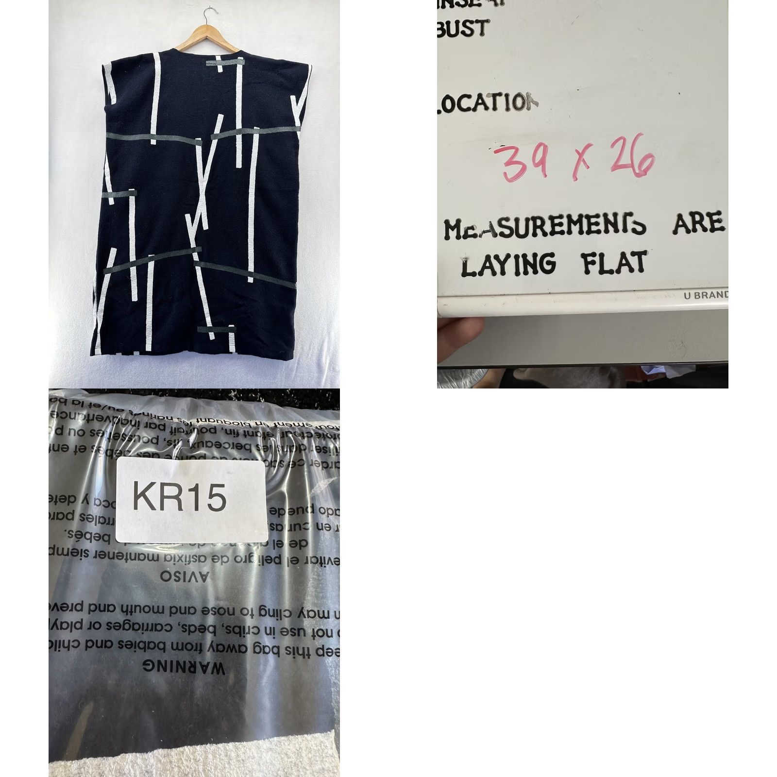 Vintage VINTAGE SOU SOU Dress Womens One Size Black Geometric Knit Shift Pockets Japan Kyoto Size ONE SIZE - 8 Thumbnail