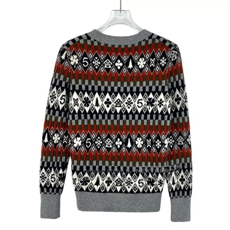 Chanel Chanel Color-blocked geometric pattern inlaid cashmere rou Size XXS / US 00 / IT 34 - 2 Thumbnail