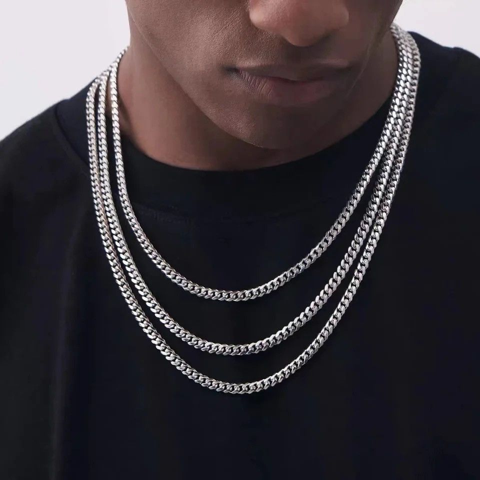 Jewelry Hip-hop Cuban choker chain necklace punk style Y2K Size ONE SIZE - 1 Thumbnail