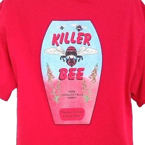 Hanes VINTAGE Hanes Killer Bee Honey T Shirt Mens XL Red 90s Tucalota Falls Hive USA Shirt - Graphic Tee Size US XL / EU 56 / 4 - 2 Thumbnail