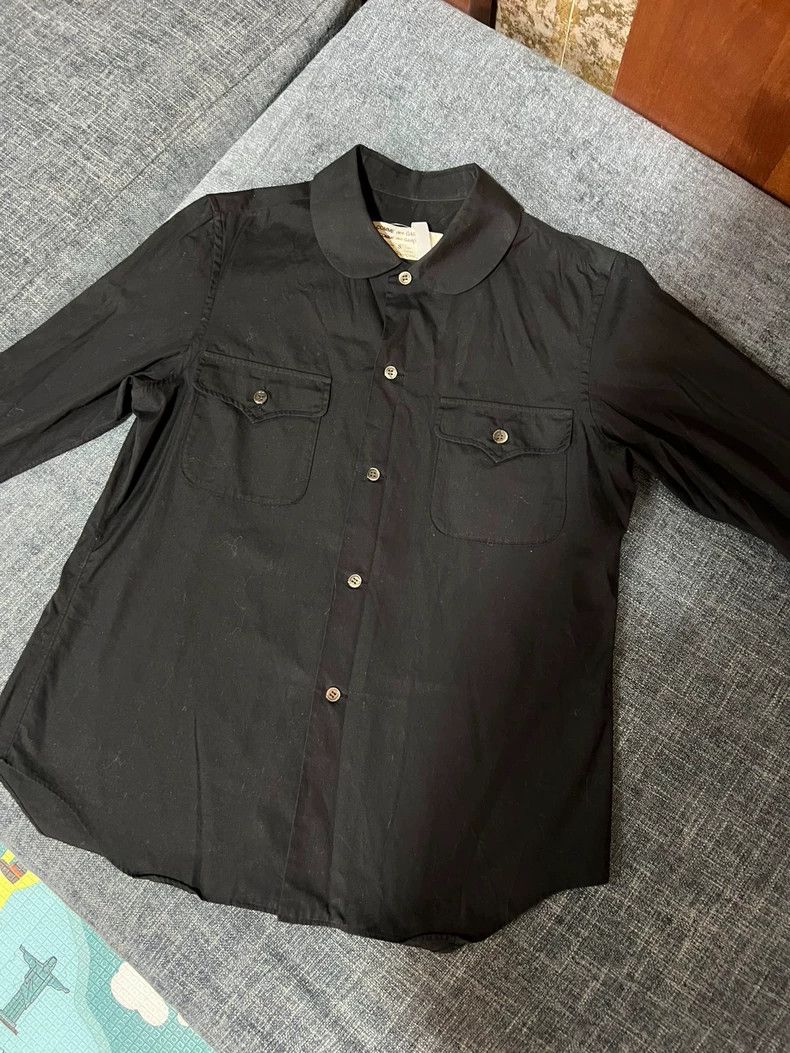Comme des Garcons Comme Des Garcons Doll collar black pure cotton shirt 2504- Size S / US 4 / IT 40 - 2 Thumbnail