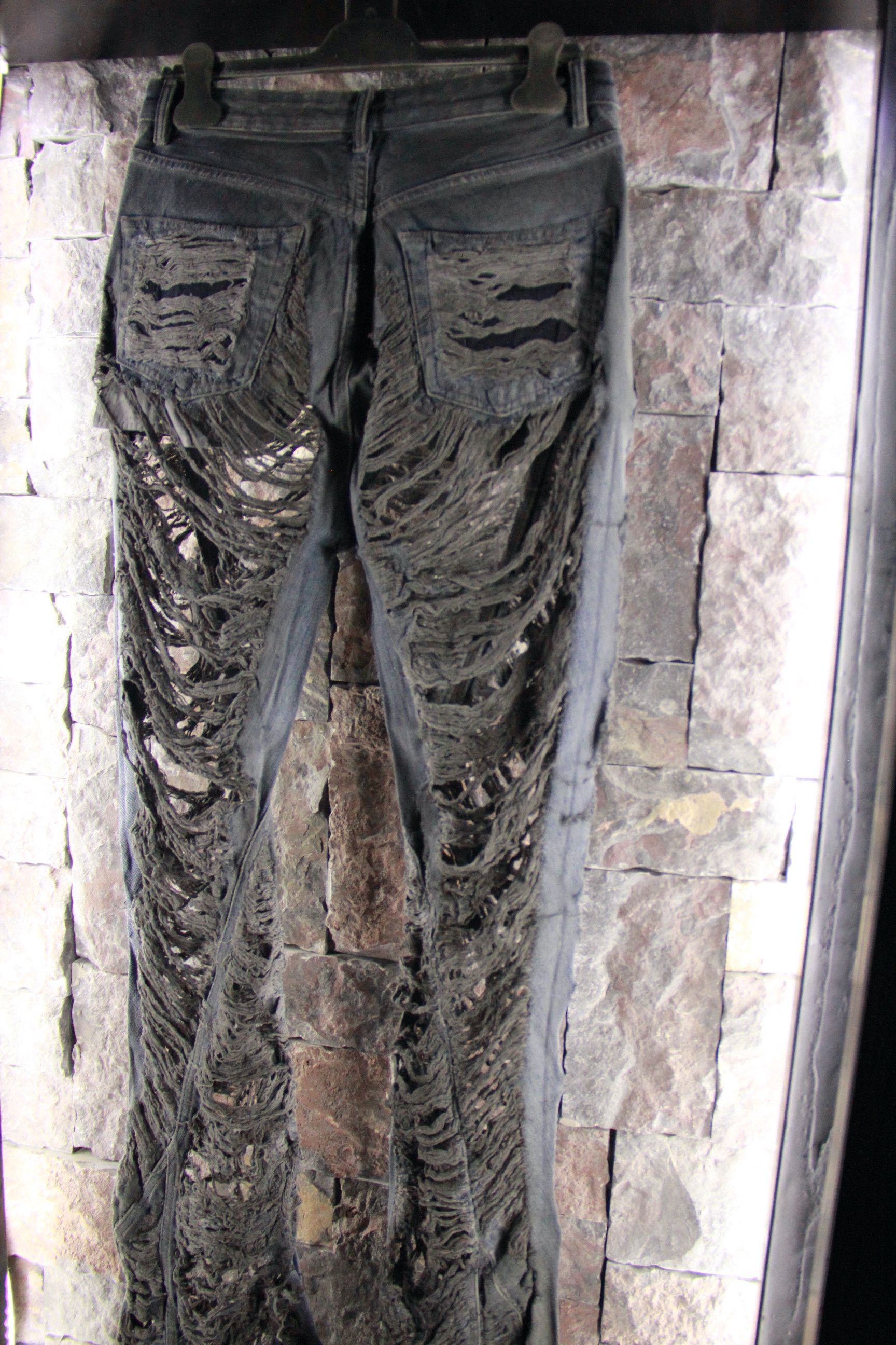 Rick Owens Drkshdw Rick Owens Bela Shredded Wide Leg Jeans Size US 33 - 4 Thumbnail