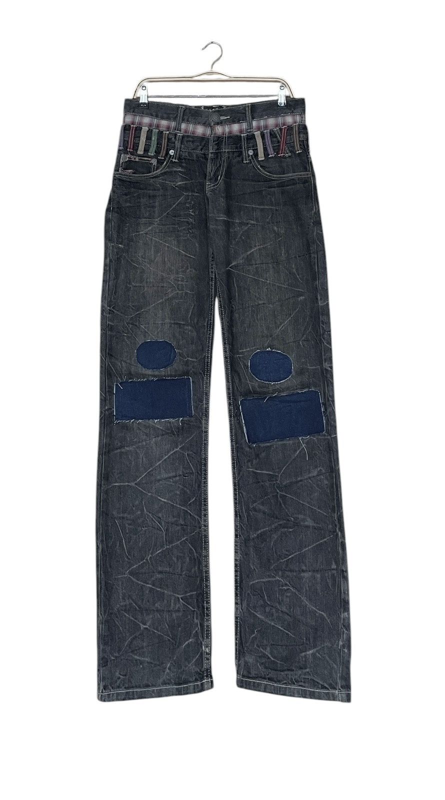 If Six Was Nine × Japanese Brand × Le Grande Bleu (L.G.B.) Vintage Japanese Brand Nylaus Double Waist Jeans 1990s Size US 31 - 1 Thumbnail