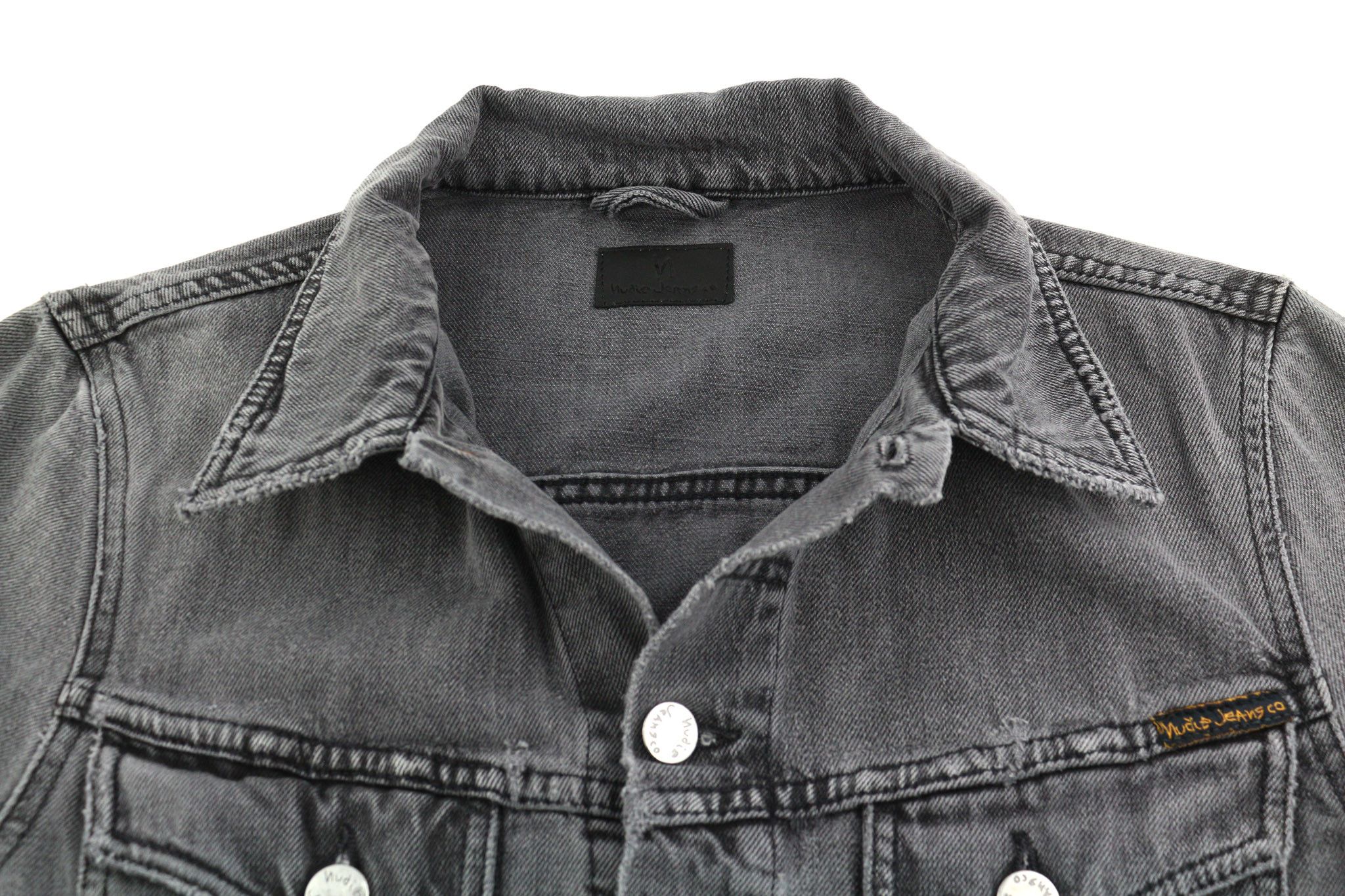 Nudie Jeans BILLY S Desolation Grey Polo Logo Denim Jacket 82463 Size US S / EU 44-46 / 1 - 4 Thumbnail