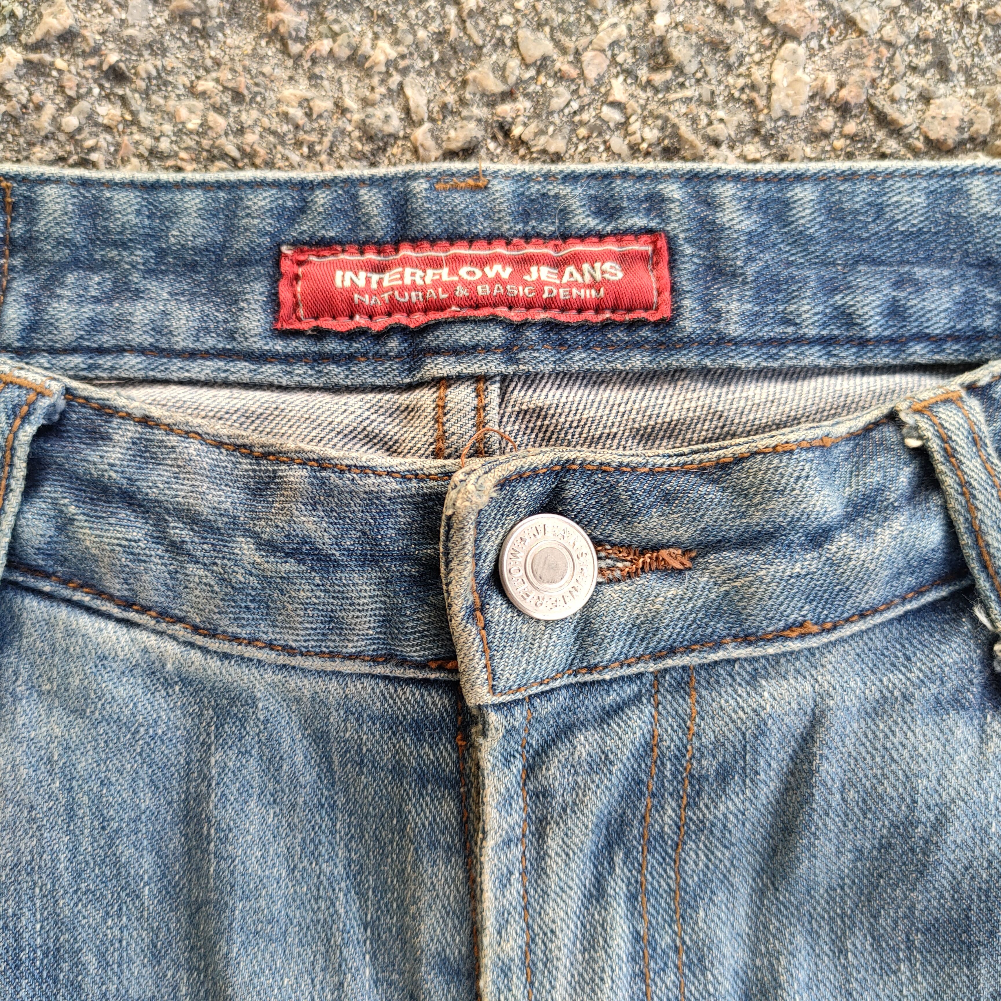 Japanese Brand × Jean × Vintage VINTAGE INTERFLOW FLARE FADED RIPPED JEANS DENIM PANTS Size US 31 - 4 Thumbnail