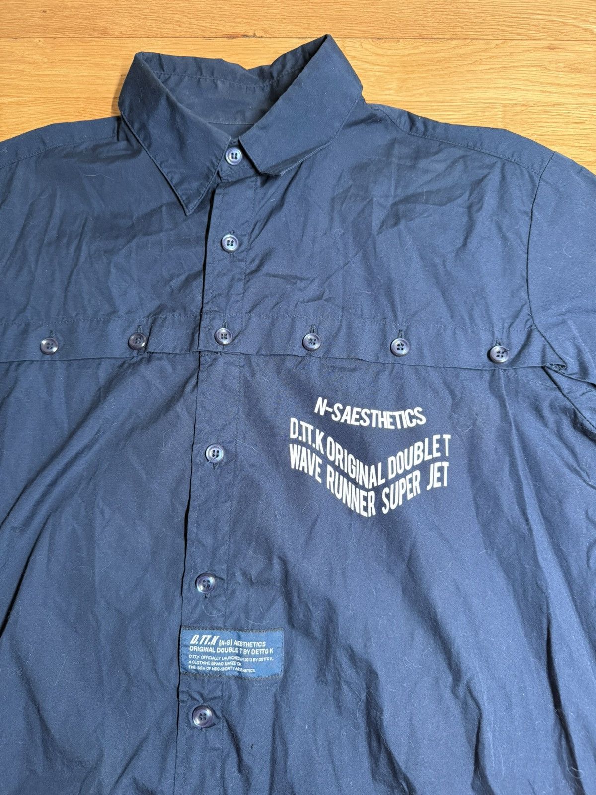 D.TT.K Navy Blue D.TT.K Deconstructable Worker Polo Shirt Detto K Size US L / EU 52-54 / 3 - 3 Thumbnail