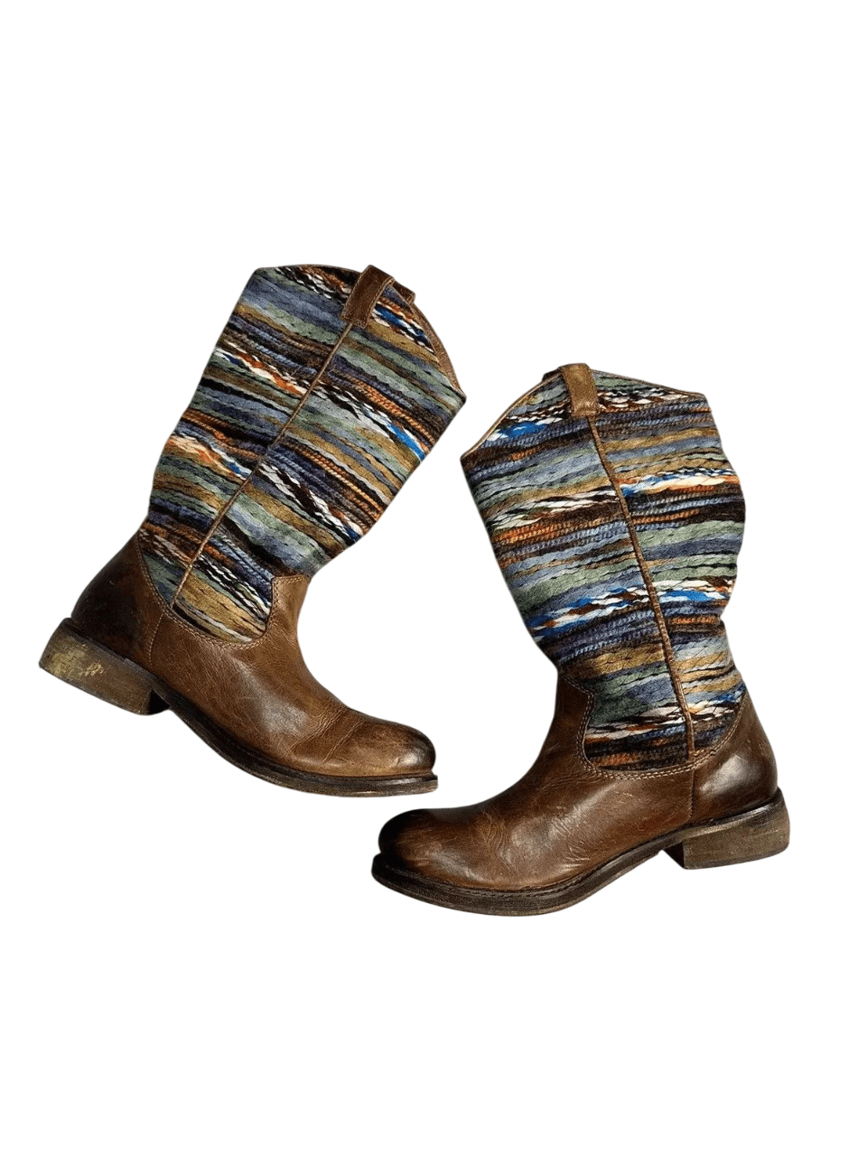 Western Rise Vintage Leather Missoni style Cowboy Boots Western shoes Size US 8 / EU 41 - 5 Thumbnail