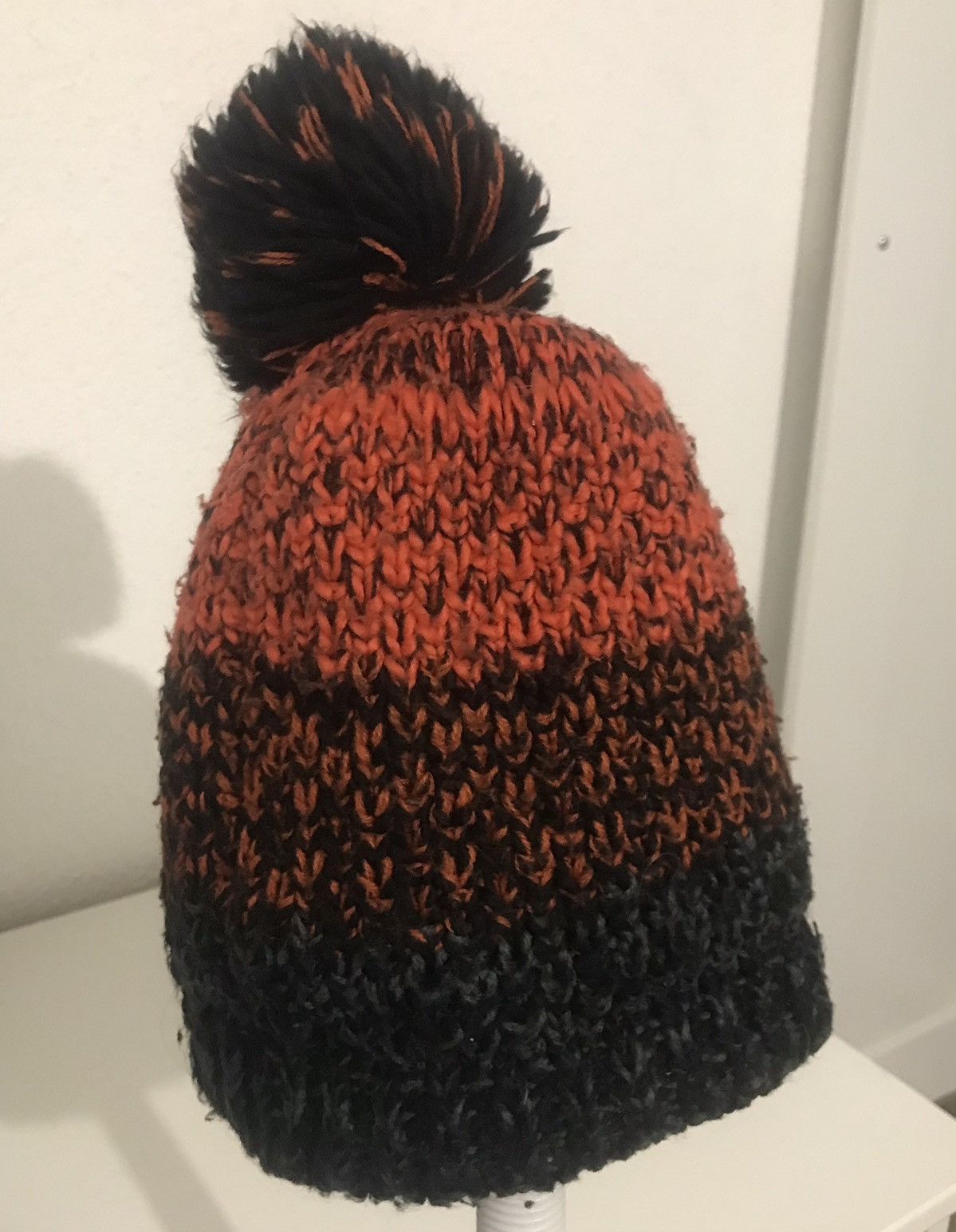 H&M Orange-and-Black Beanie with Pom-Pom Size 32 - 1 Thumbnail