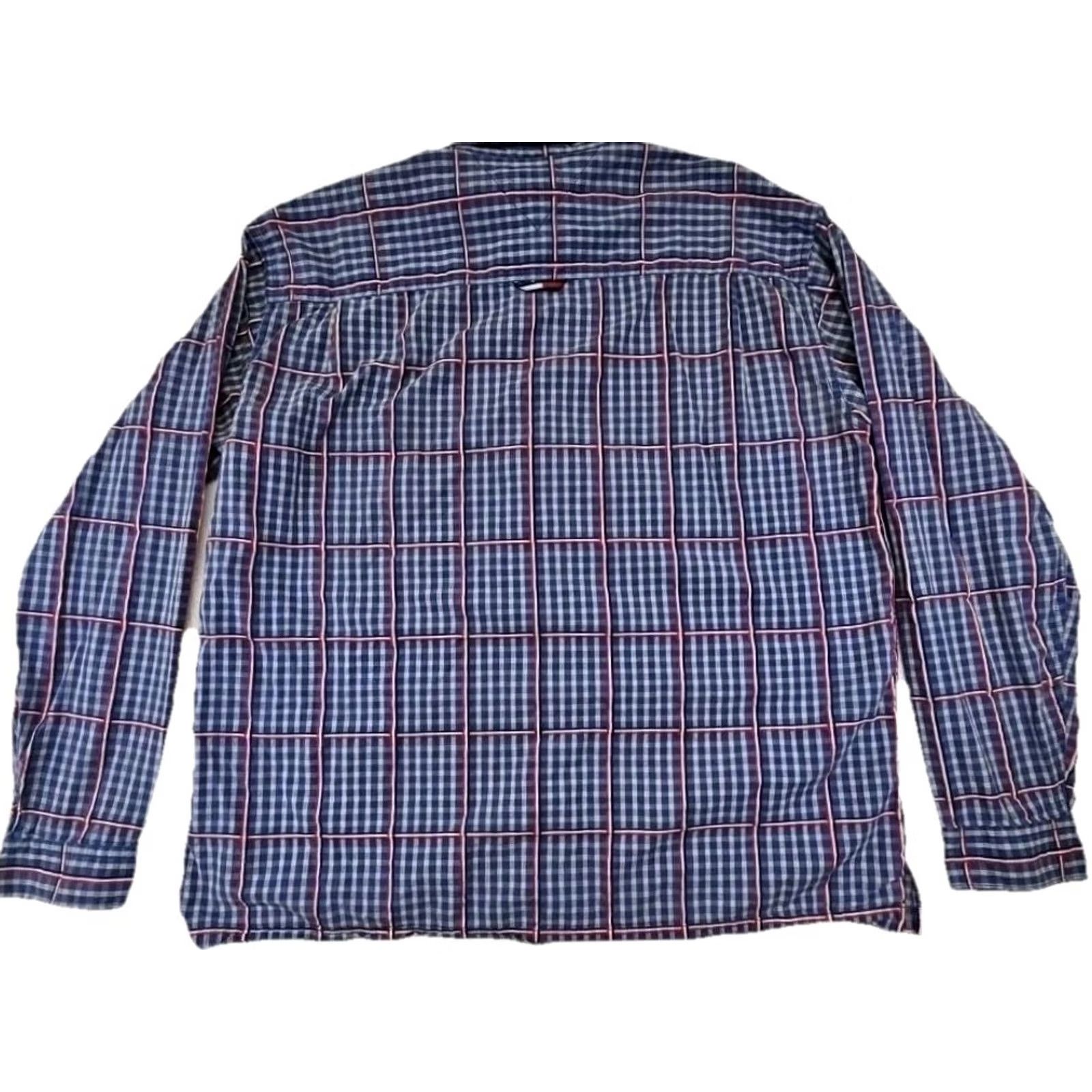 Tommy Hilfiger Tommy Jeans Shirt Mens XXL Blue Red Plaid Button-Down Classic Flag Logo Shirt Size US XXL / EU 58 / 5 - 5 Thumbnail