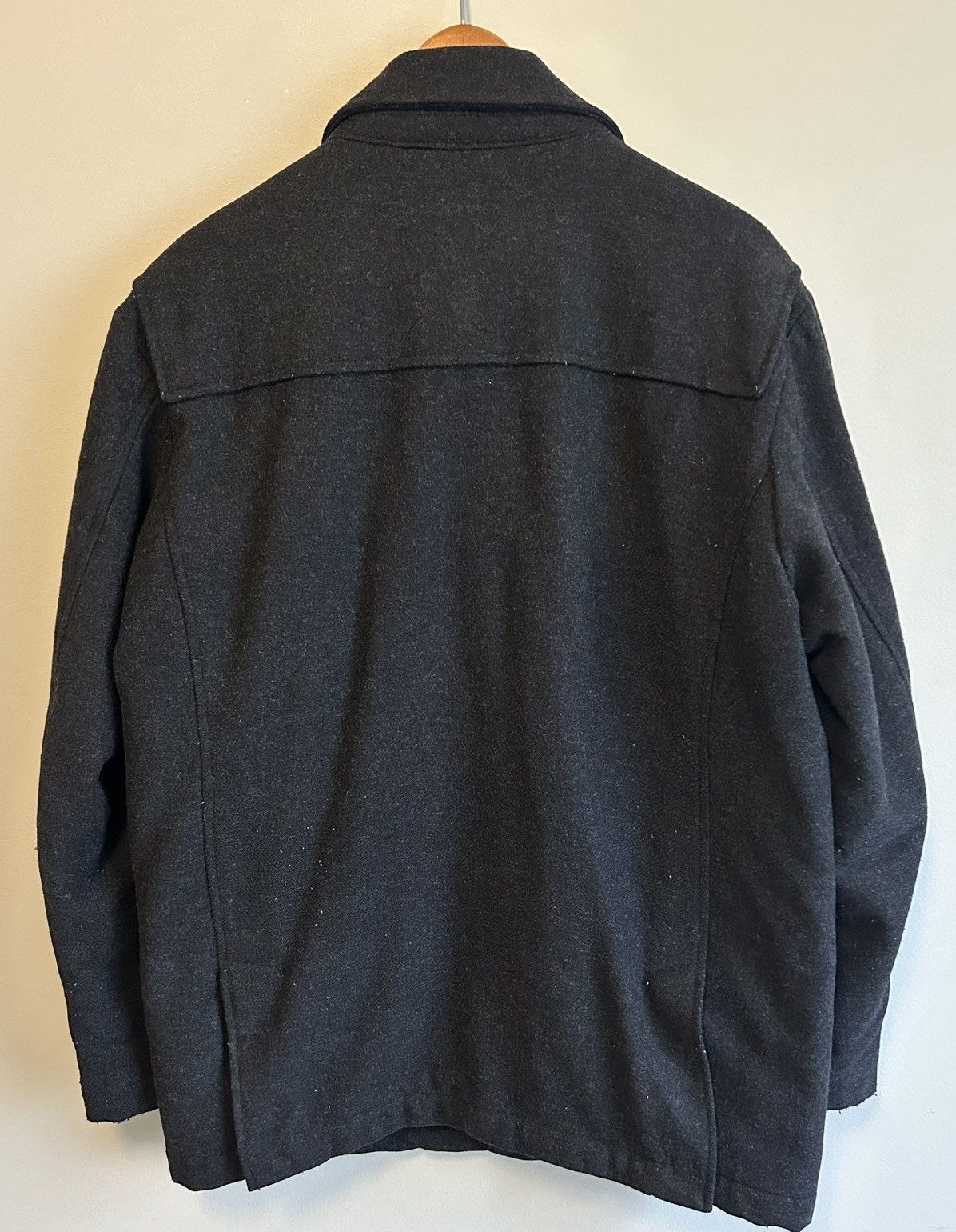 Gap Gap Men’s Dark Grey Button Up Wool Pea Coat - Size L Size US L / EU 52-54 / 3 - 7 Thumbnail