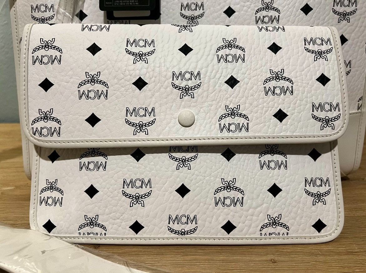 MCM MCM MÜNCHEN TOTE IN VISETOS WHITE Size ONE SIZE - 4 Thumbnail