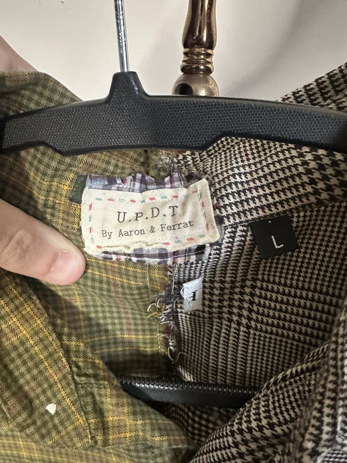 Other UPDT cut & sew upcycled flannel check patched shitt Size US L / EU 52-54 / 3 - 8 Thumbnail