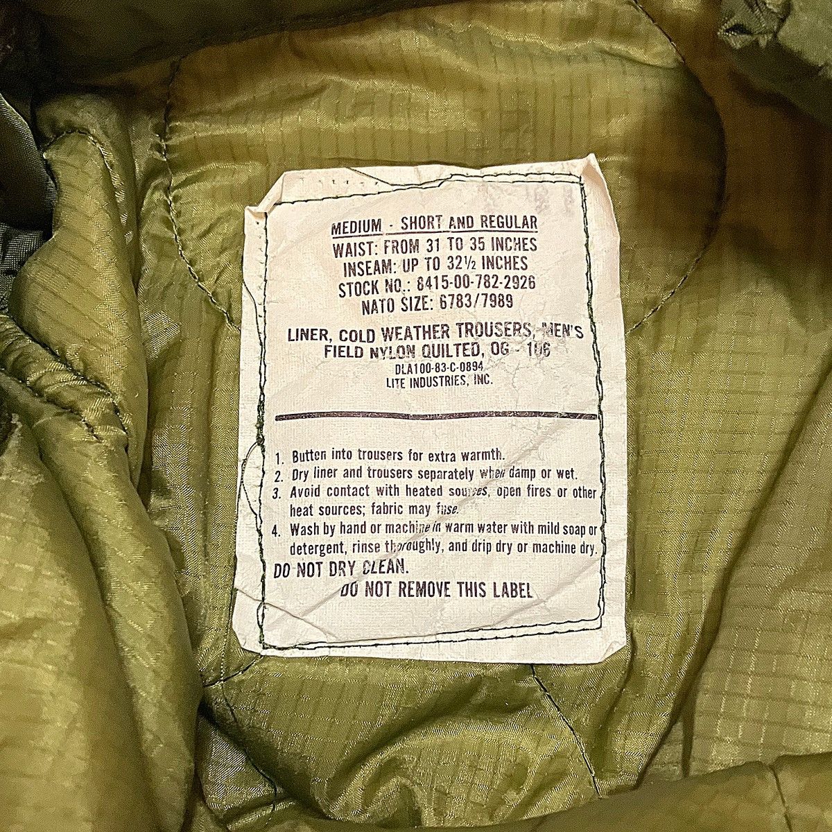 Vintage Vintage 1983 US Army OG-106 Pants Size US 33 - 6 Thumbnail