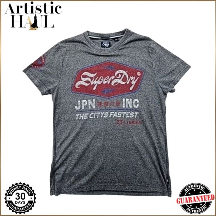 Superdry Superdry Japanese Theme Mens T-Shirt Grey Marl L Relaxed Fit Size US L / EU 52-54 / 3 - 2 Thumbnail