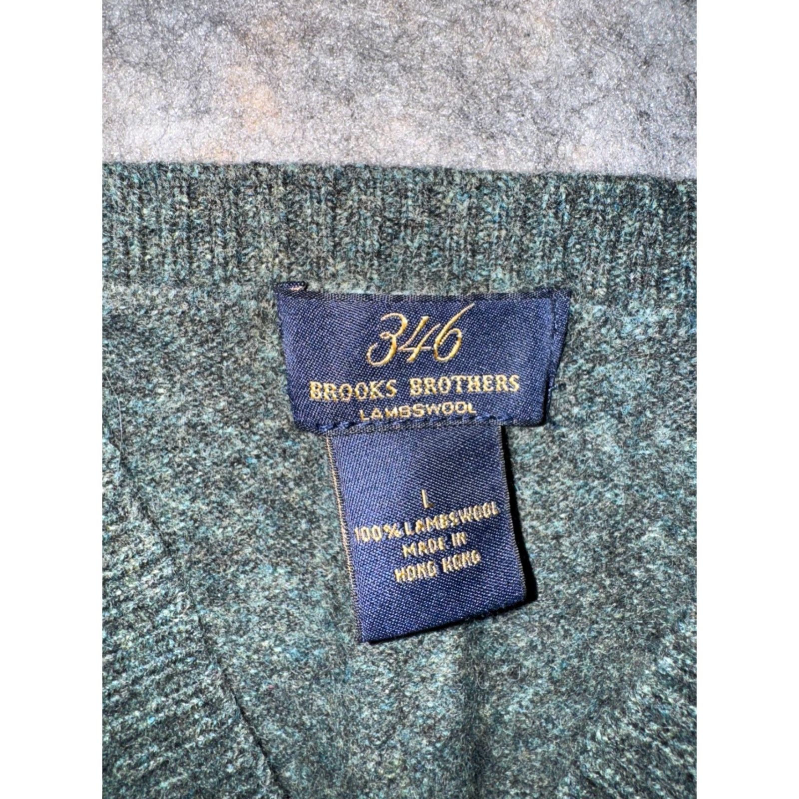 Brooks Brothers Brooks Brothers Sweater Vest Men's Merino Wool Sleeveless Knit V-Neck Green L Regular Size US L / EU 52-54 / 3 - 3 Thumbnail