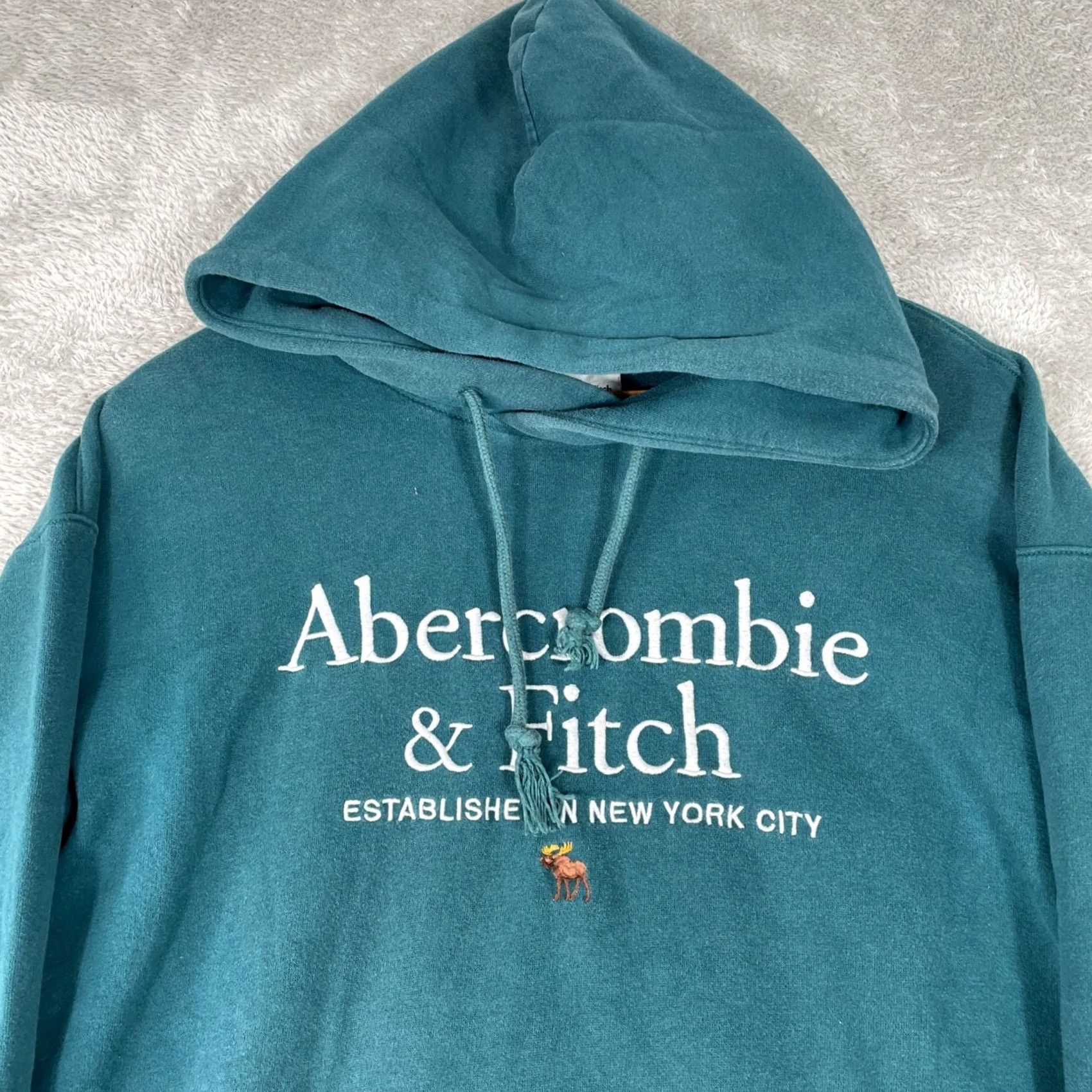 Abercrombie & Fitch Abercrombie & Fitch Hoodie Womens Small Teal Green Sweatshirt New York City - Pre-Owned Size S / US 4 / IT 40 - 4 Thumbnail