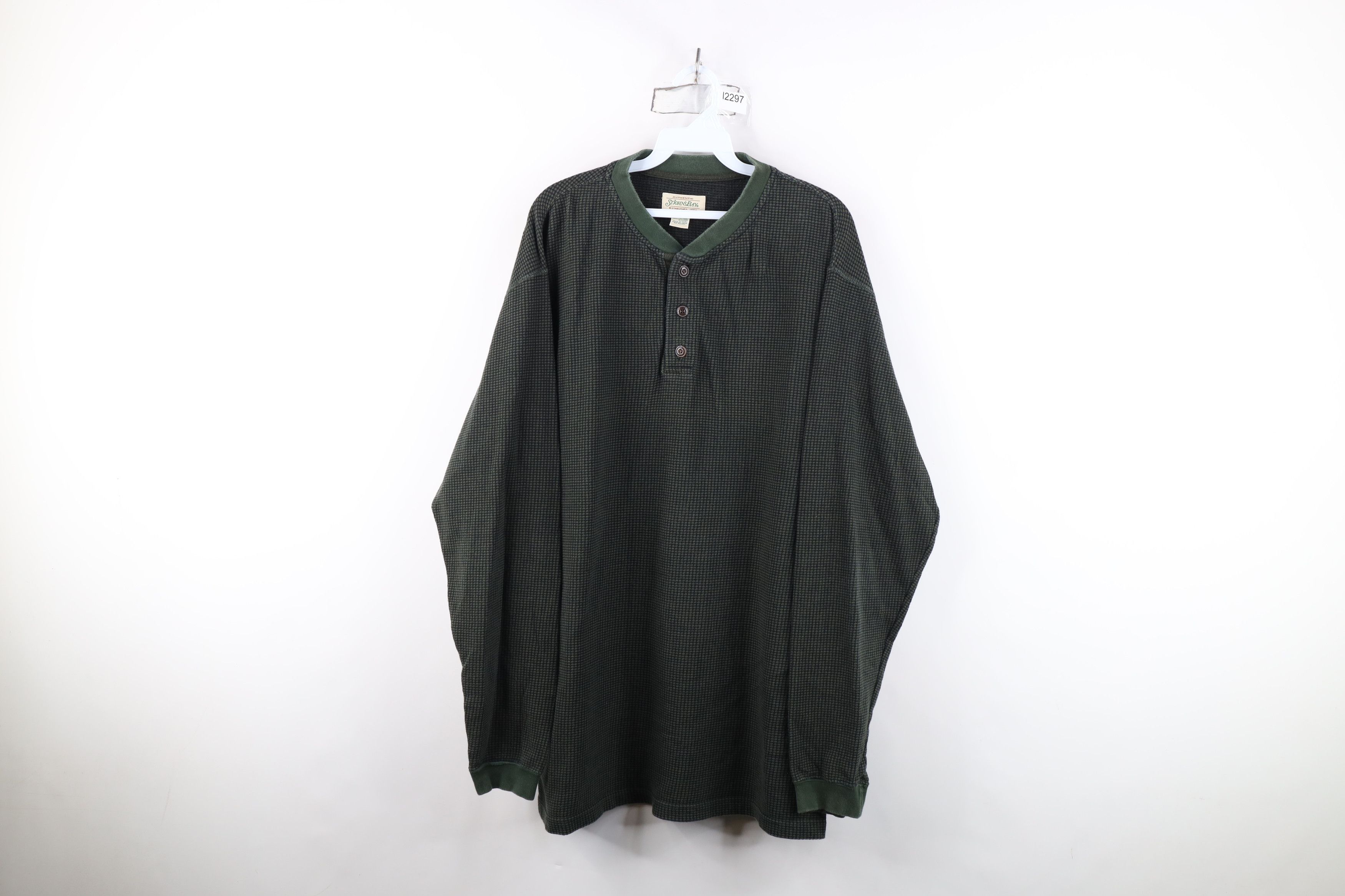 Vintage Vintage 90s Streetwear Thermal Knit Henley T-Shirt Size US L / EU 52-54 / 3 - 1 Thumbnail