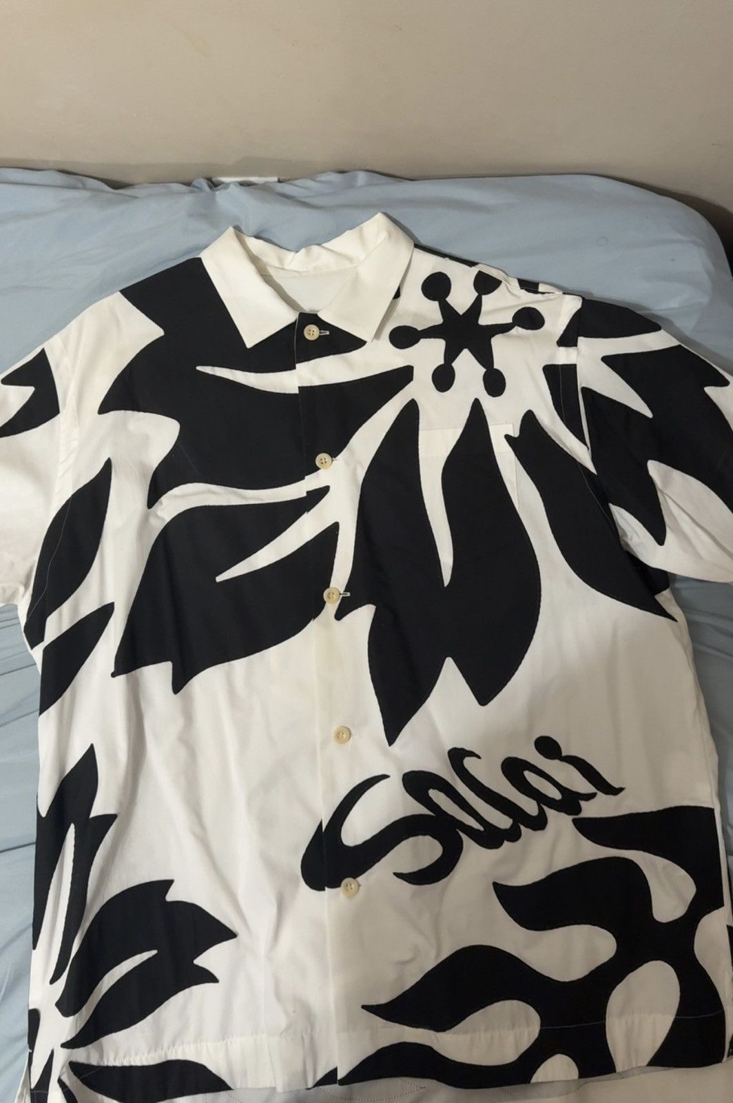Sacai Sacai Floral Embroidered Patch Poplin Shirt Retail $865 Size US L / EU 52-54 / 3 - 2 Thumbnail