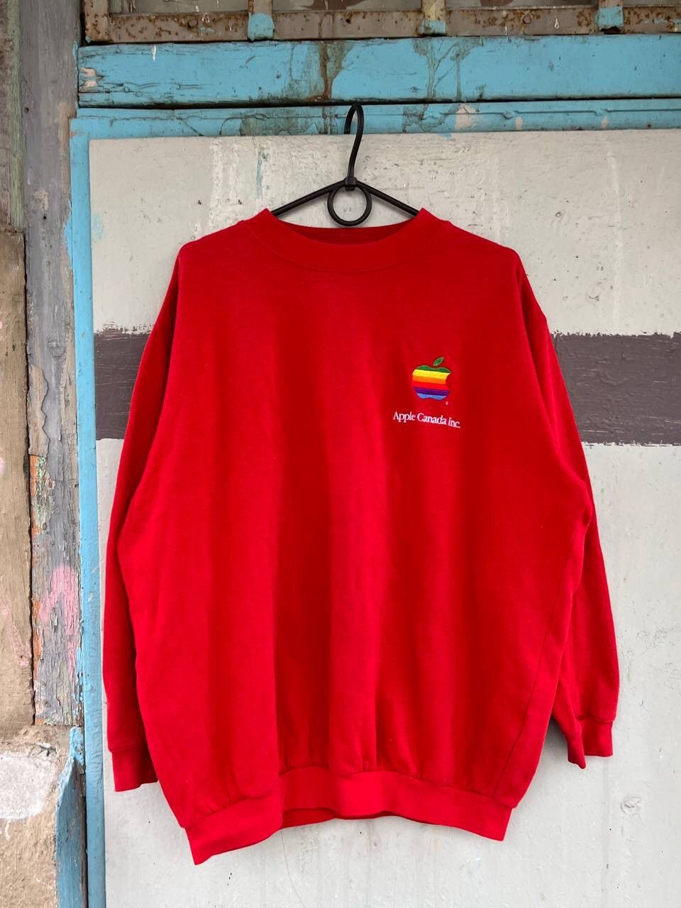 Apple × Vintage Vintage 1990s Apple Computer Sweatshirt Crewneck Rainbow Size US L / EU 52-54 / 3 - 5 Thumbnail