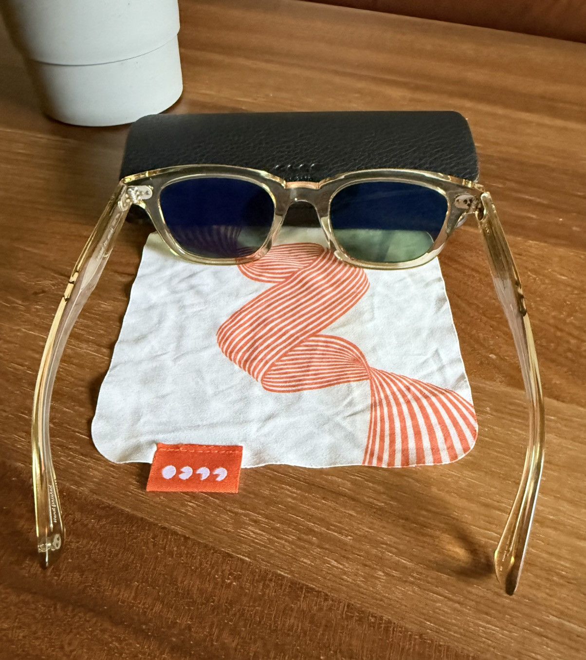 Garrett Leight Brand New 🇺🇸 GLCO Calabar Champagne / Smoke Green Sunglasses Size ONE SIZE - 7 Thumbnail