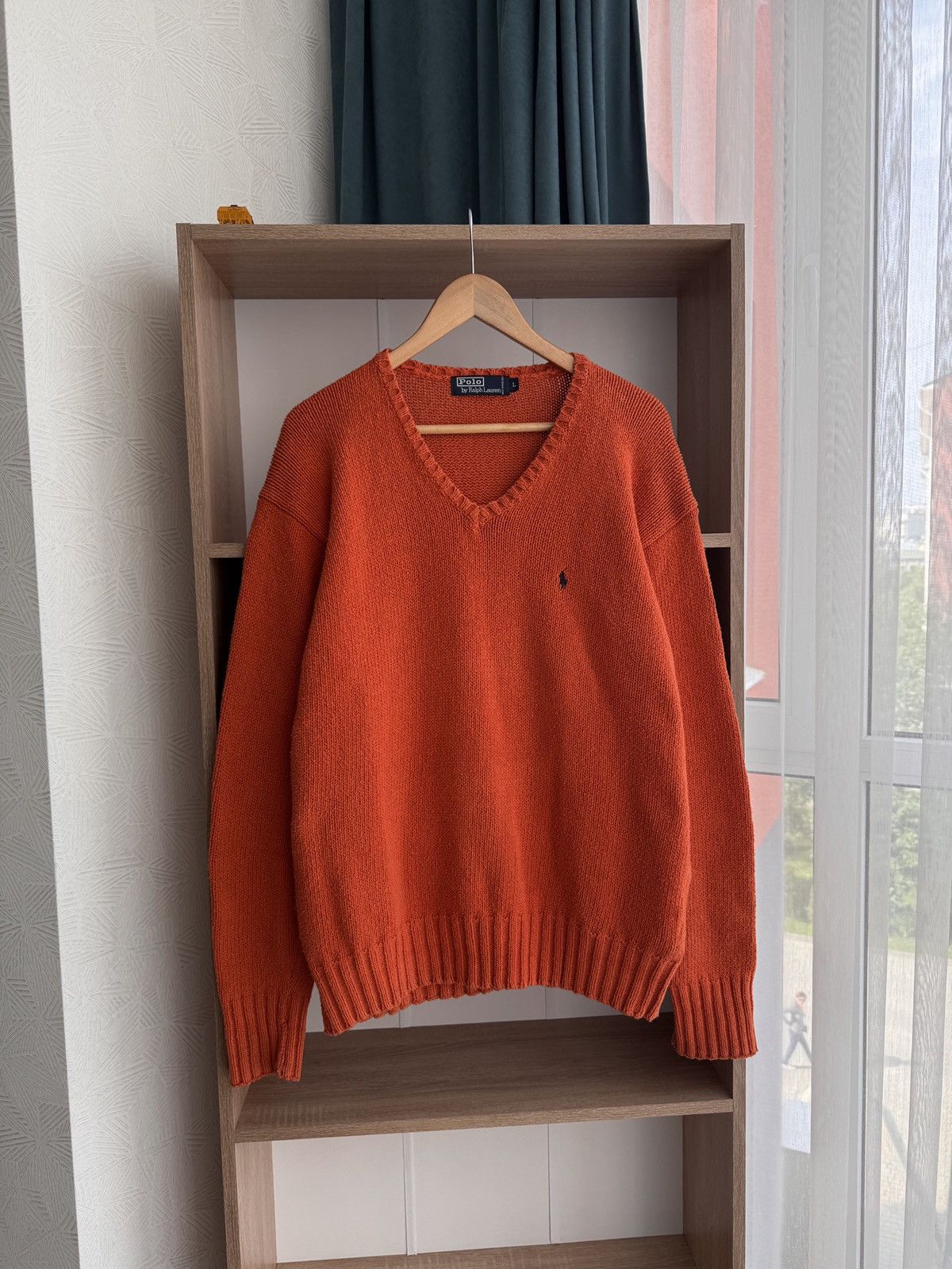 Polo Ralph Lauren × Vintage Vintage Polo Ralph Lauren Orange Heavyweight Knit Sweater Size US L / EU 52-54 / 3 - 7 Thumbnail
