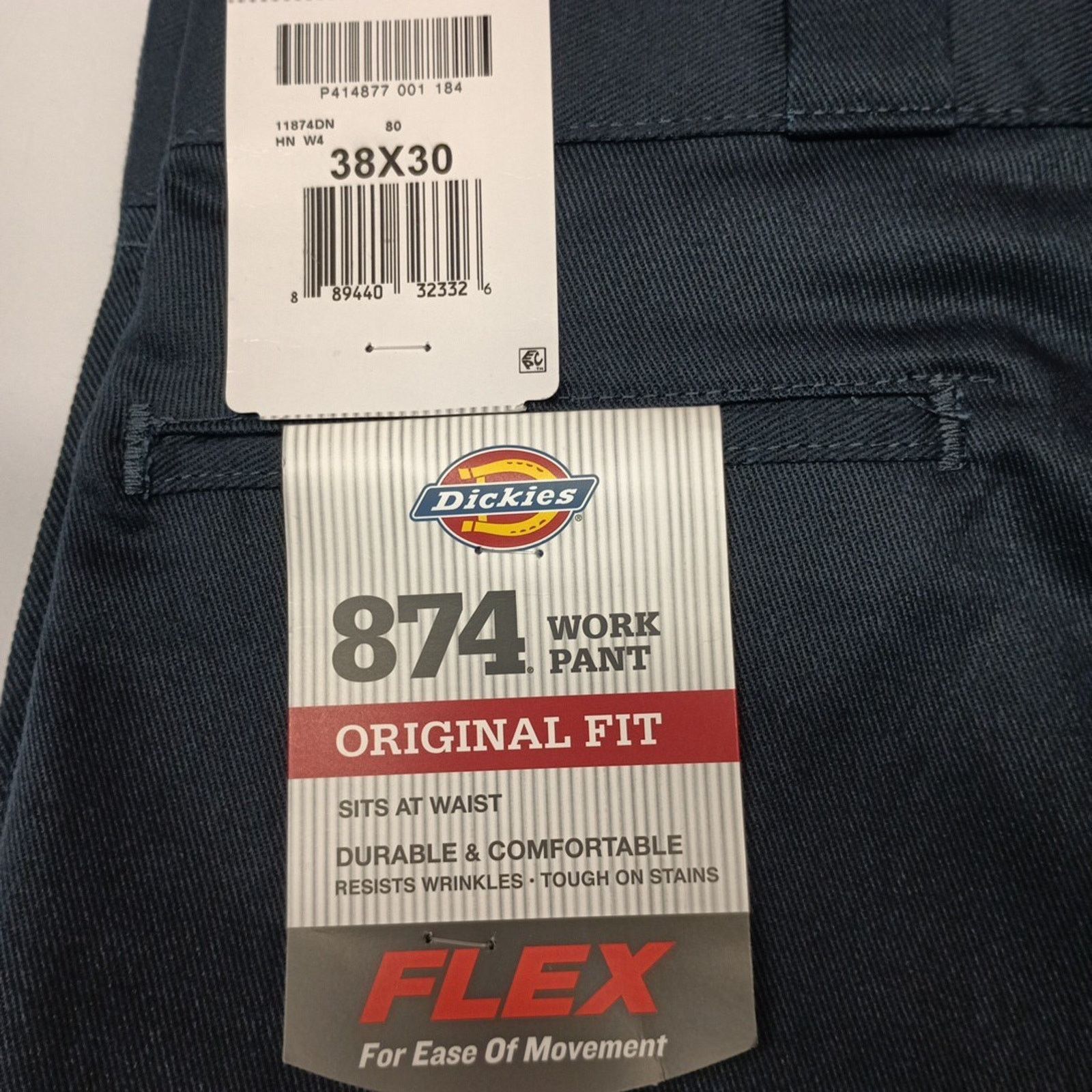Dickies Dickies 874 Work Pants Men's 38x30 Flex Blue Original Fit Size US 38 / EU 54 - 2 Thumbnail