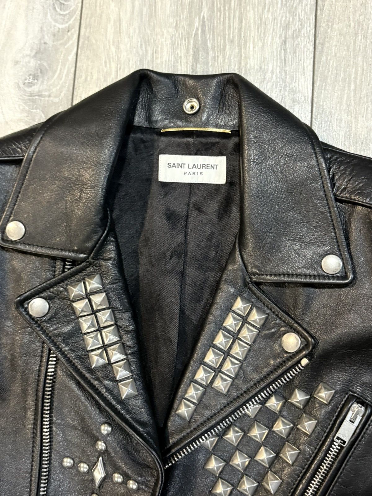 Hedi Slimane Saint Laurent Paris AW16 Palladium Studded Jacket Size US S / EU 44-46 / 1 - 3 Thumbnail