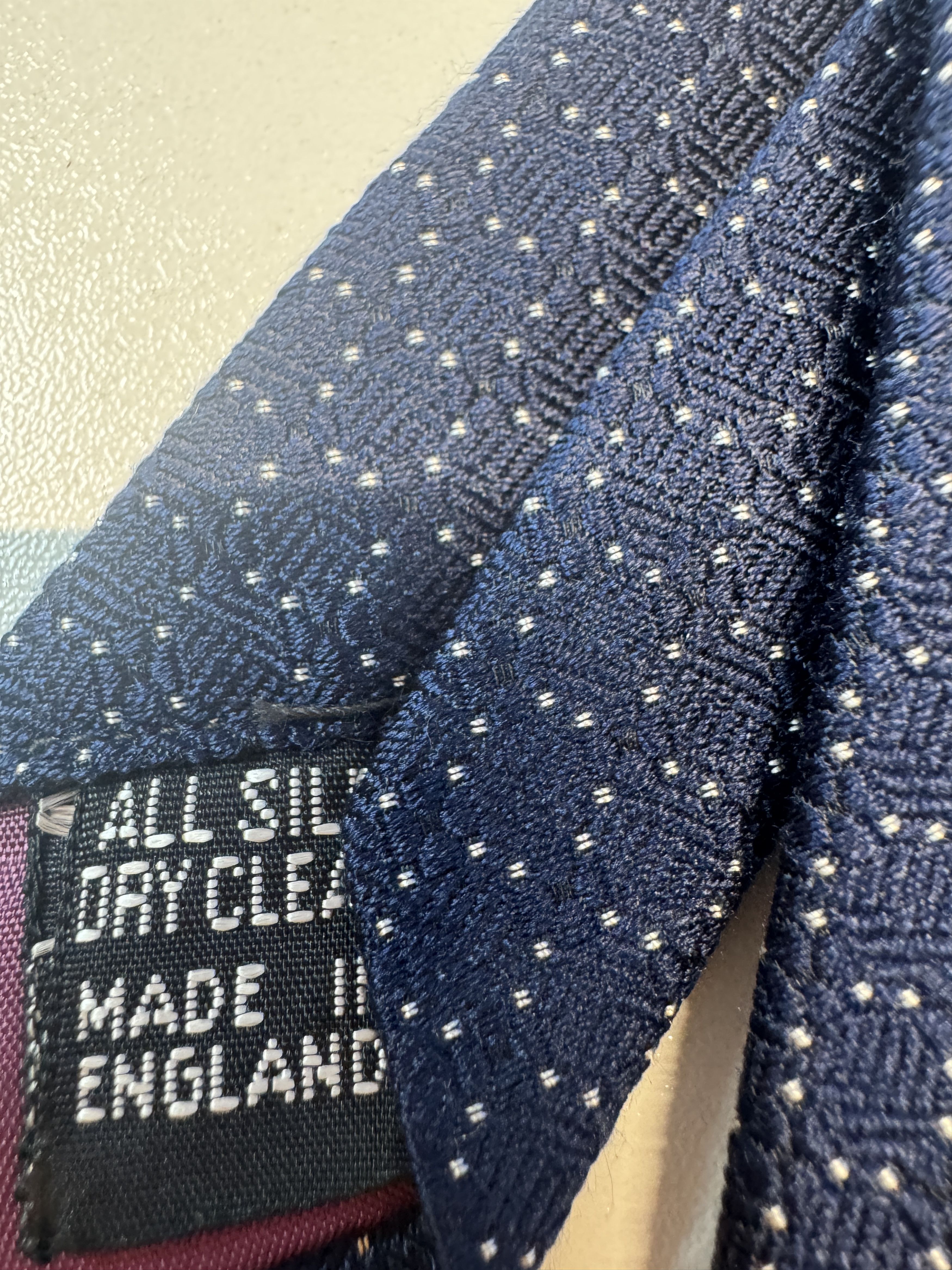 Other RARE John Comfort Tie Navy White Dot Geometric Pattern Size ONE SIZE - 2 Thumbnail