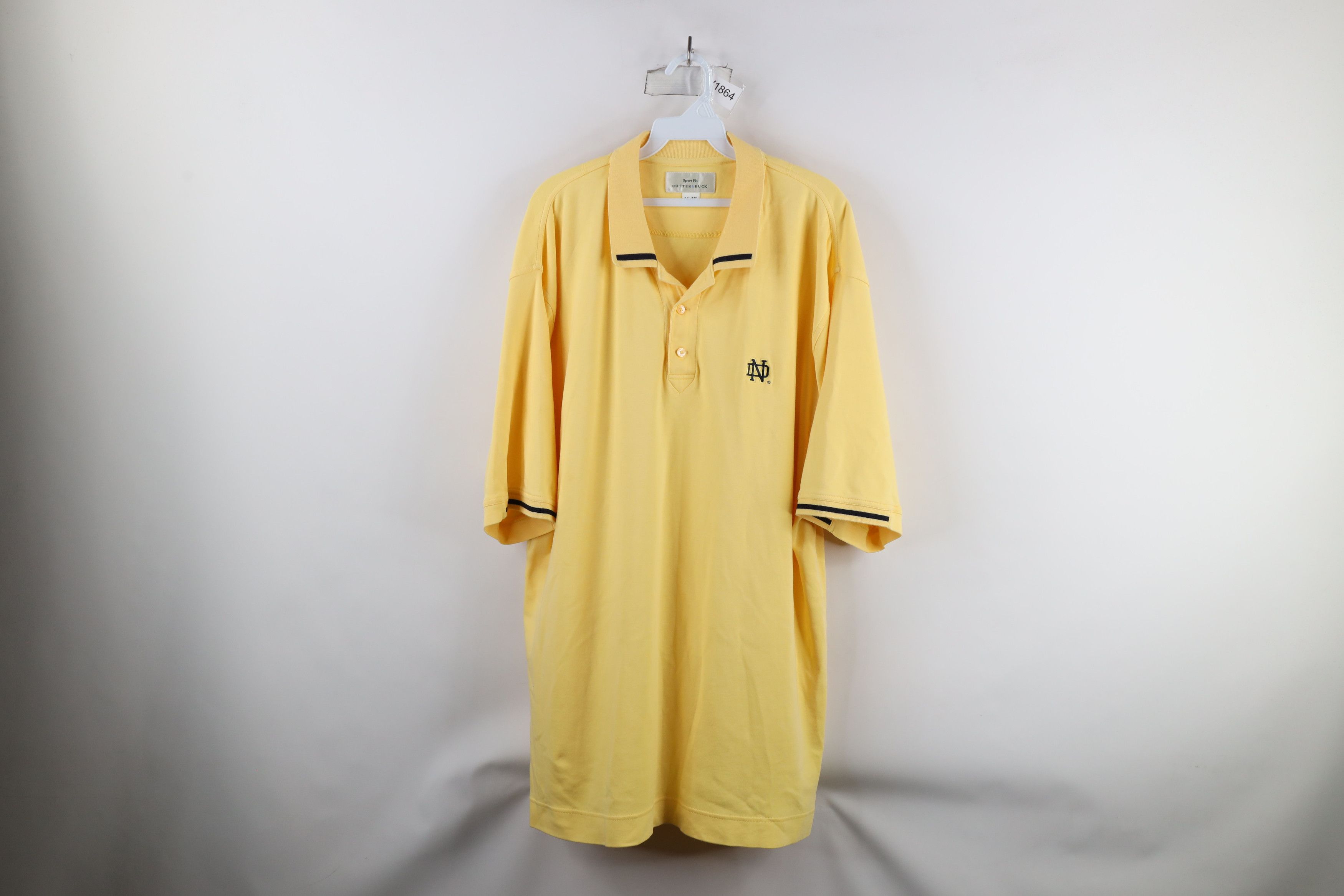 Vintage Vintage 90s Dame University Collared Golf Polo Shirt Yellow Size US XXL / EU 58 / 5 - 1 Thumbnail